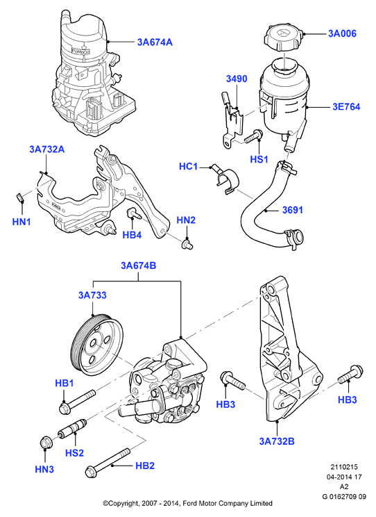 FORD 1674663 - Гидравлический насос, рулевое управление, ГУР autospares.lv