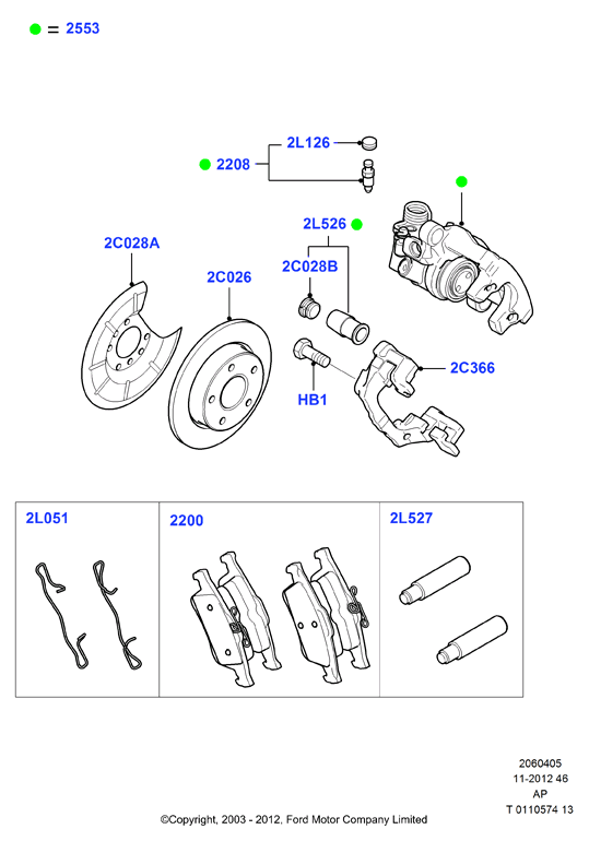 FORD 4387370 - Комплектующие для колодок дискового тормоза autospares.lv