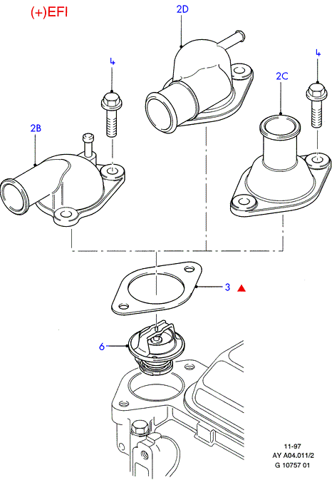 FORD 1 452 357 - Термостат охлаждающей жидкости / корпус autospares.lv