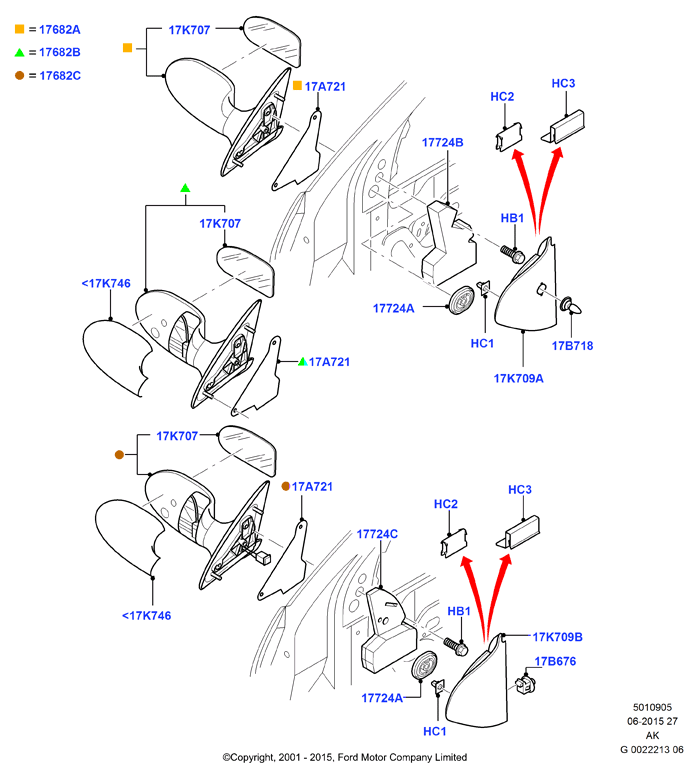 FORD 1347095 - Наружное зеркало autospares.lv