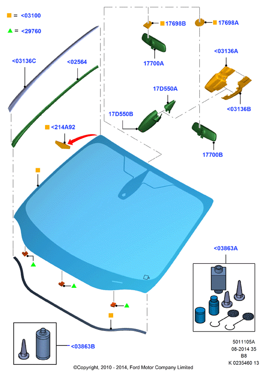 FORD 1 796 560 - Облицовка / защитная накладка, ветровое стекло autospares.lv