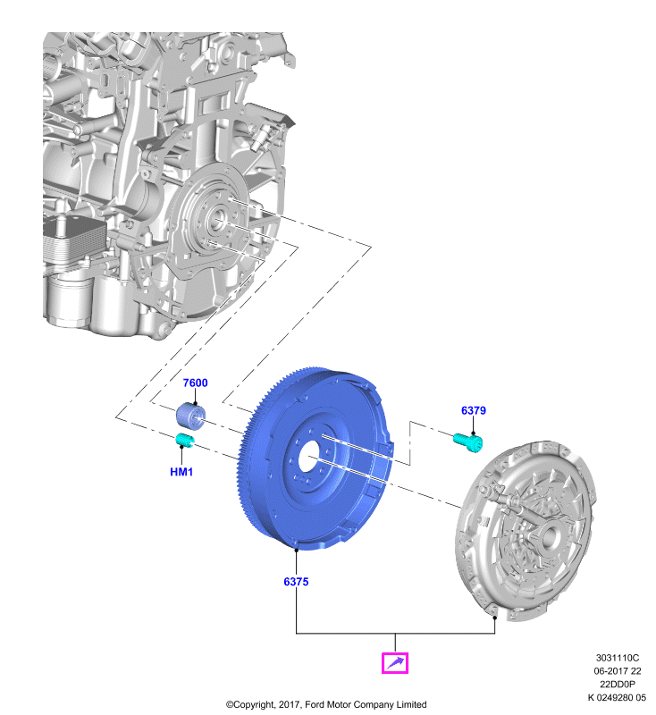 FORD 1713793 - Комплект болтов, маховик autospares.lv