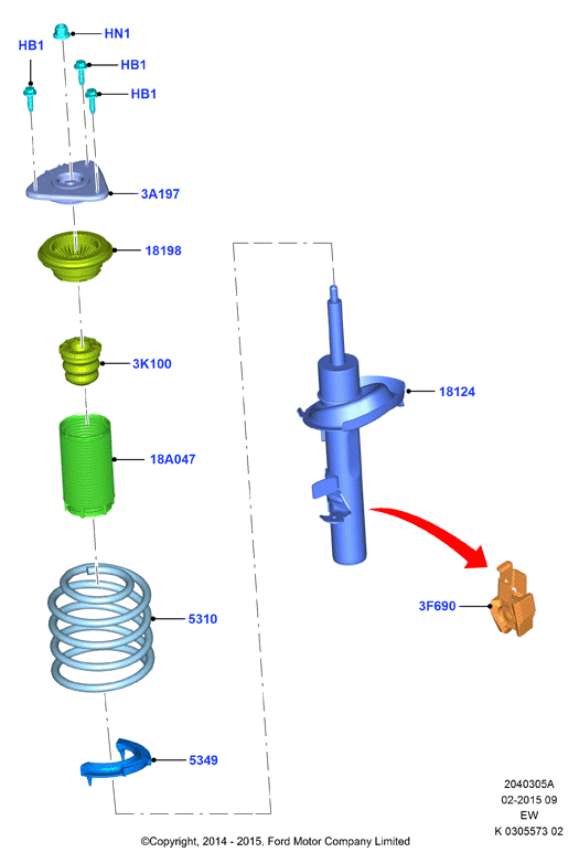 FORD 5166065 - Пылезащитный комплект, амортизатор autospares.lv