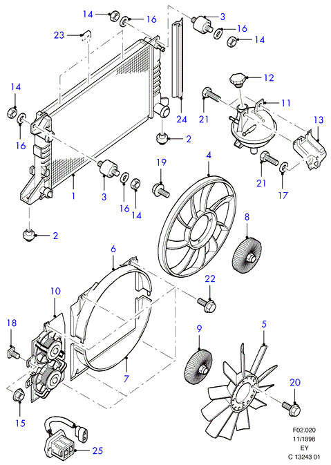 FORD 1 671 777 - Радиатор, охлаждение двигателя autospares.lv