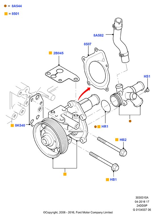 AMERICANMOTORS(FORD) 1715121 - Водяной насос autospares.lv