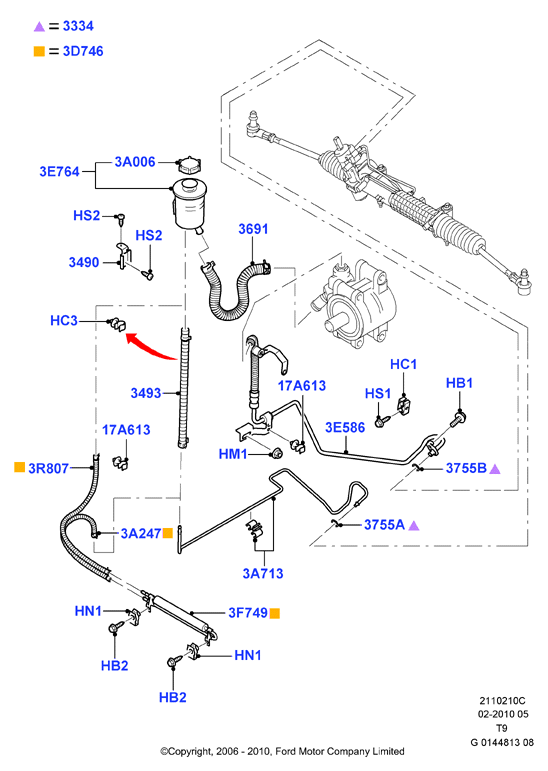 FORD 1683586 - Гидравлический шланг, рулевое управление autospares.lv