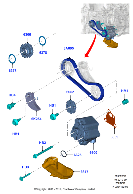 FORD 5 100 800 - Комплект цепи привода распредвала autospares.lv