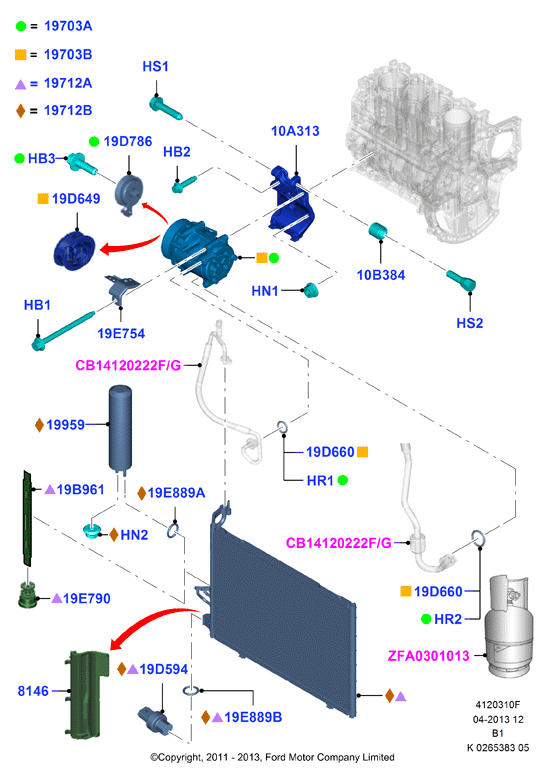 FORD 1890121 - Компрессор кондиционера autospares.lv