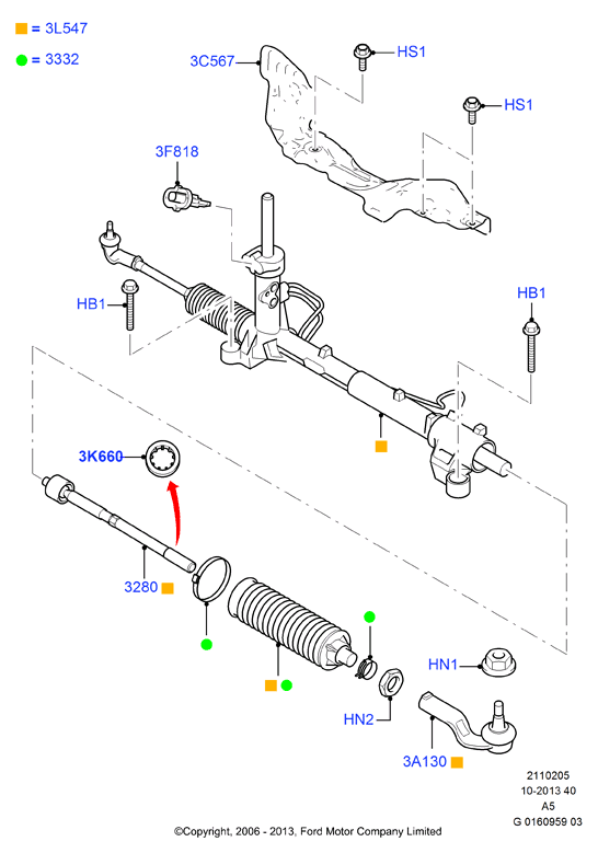 FORD 1768605 - Рулевой механизм, рейка autospares.lv