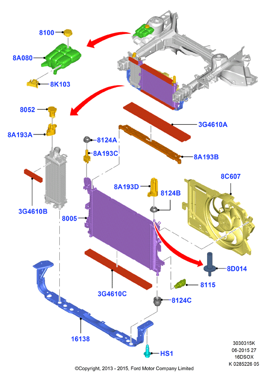 FORD 2268709 - Держатель радиатора autospares.lv