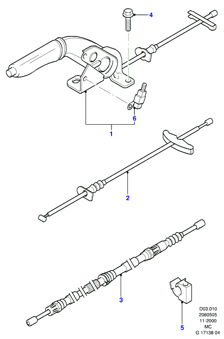 FORD 1050100 - Тросик, cтояночный тормоз autospares.lv