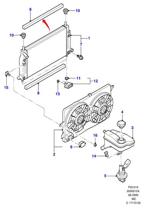 Mercury 1011985 - Радиатор, охлаждение двигателя autospares.lv