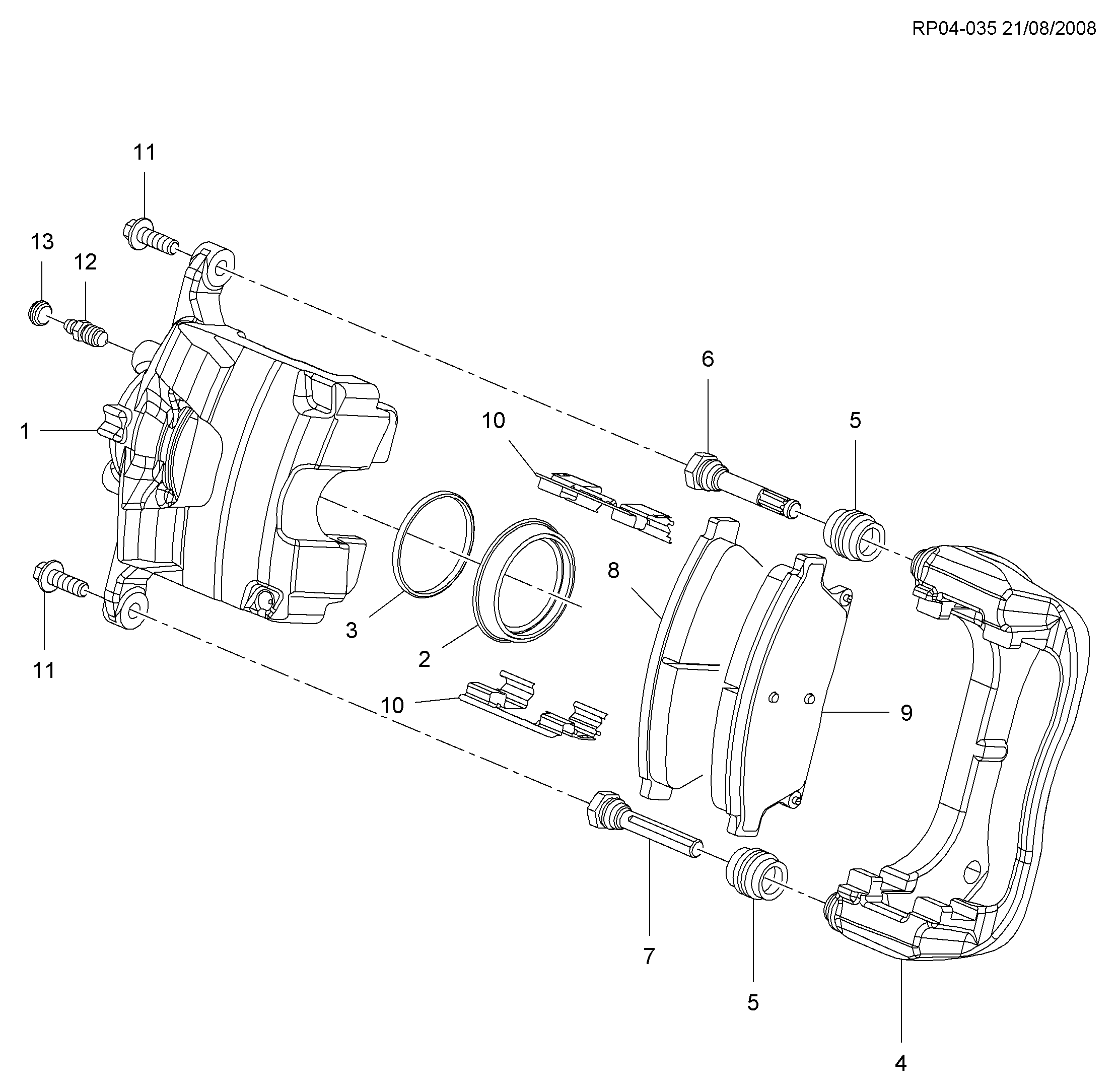 Opel 13504034 - Ремкомплект, тормозной суппорт autospares.lv