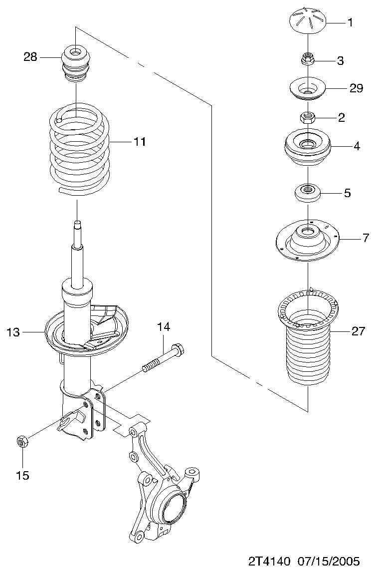 Chevrolet 9665-3239 - Опора стойки амортизатора, подушка autospares.lv