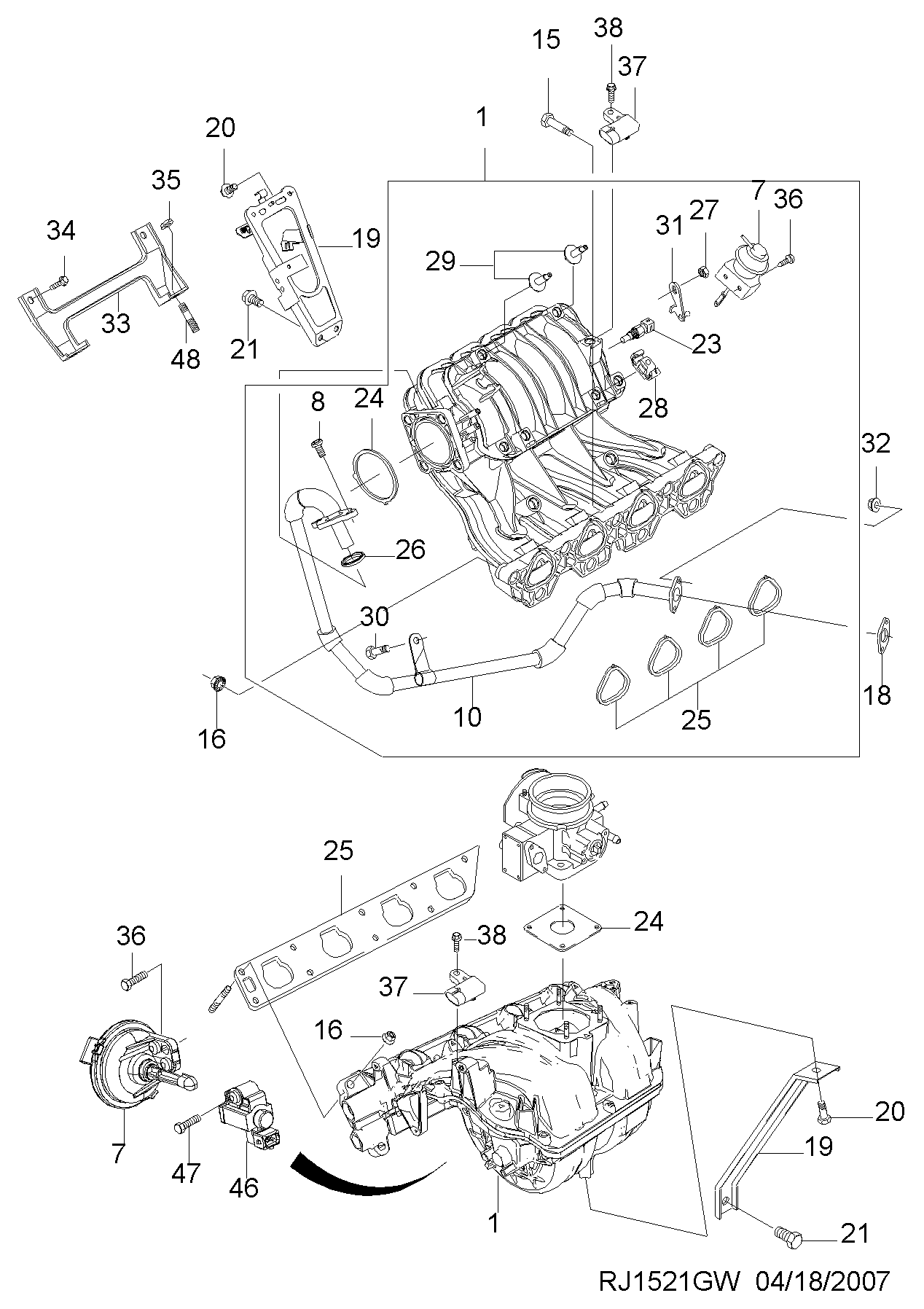 Cadillac 96 276 354 - Датчик, давление во впускной трубе autospares.lv