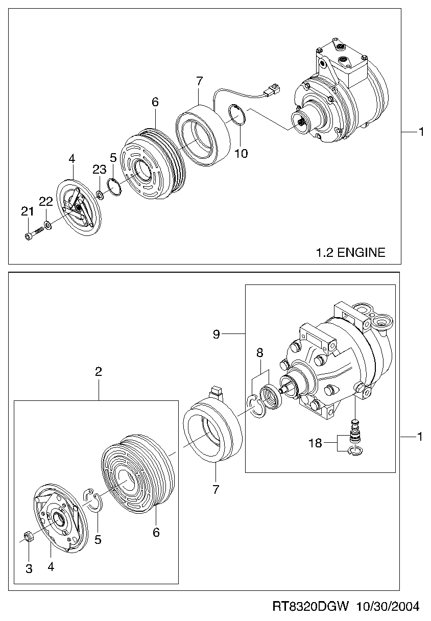 DAEWOO 96539388 - Компрессор кондиционера autospares.lv