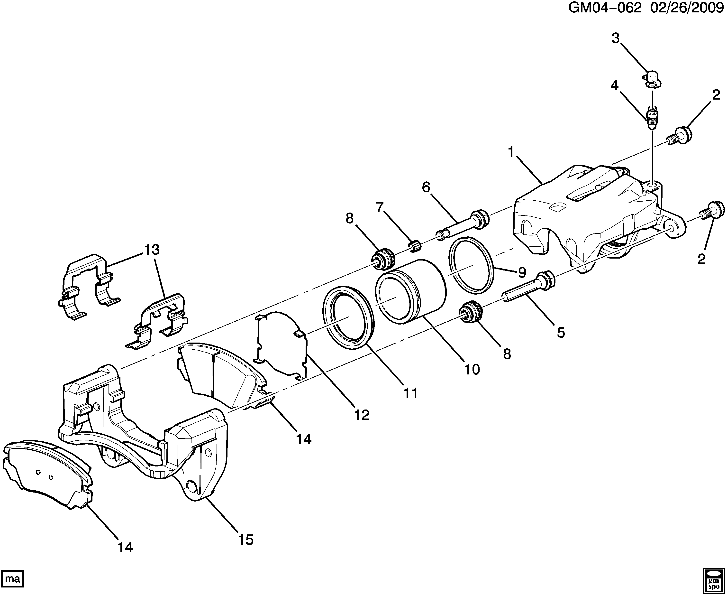 Chevrolet 23214903 - Тормозные колодки, дисковые, комплект autospares.lv