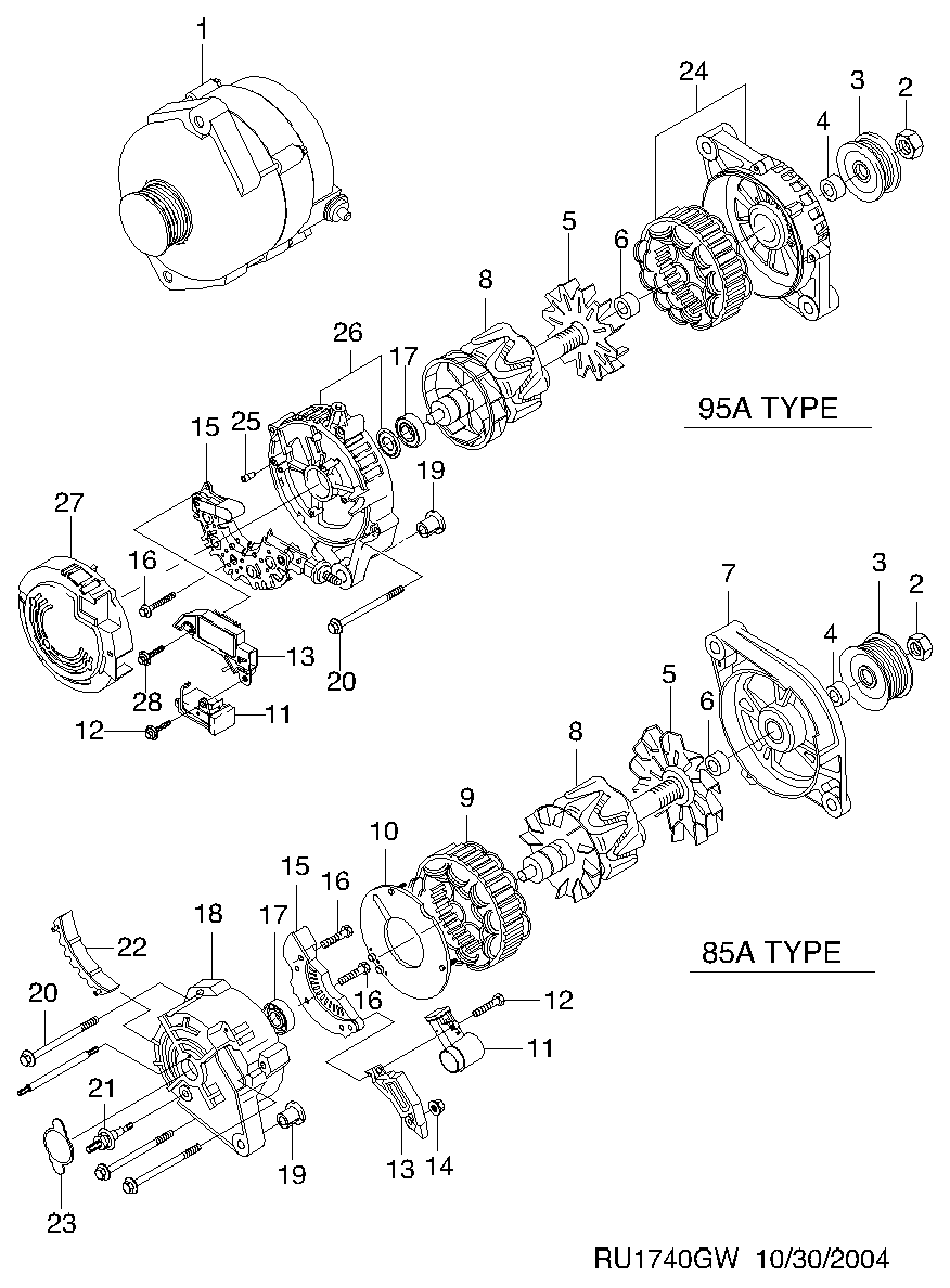 Chevrolet 96288095 - Генератор autospares.lv