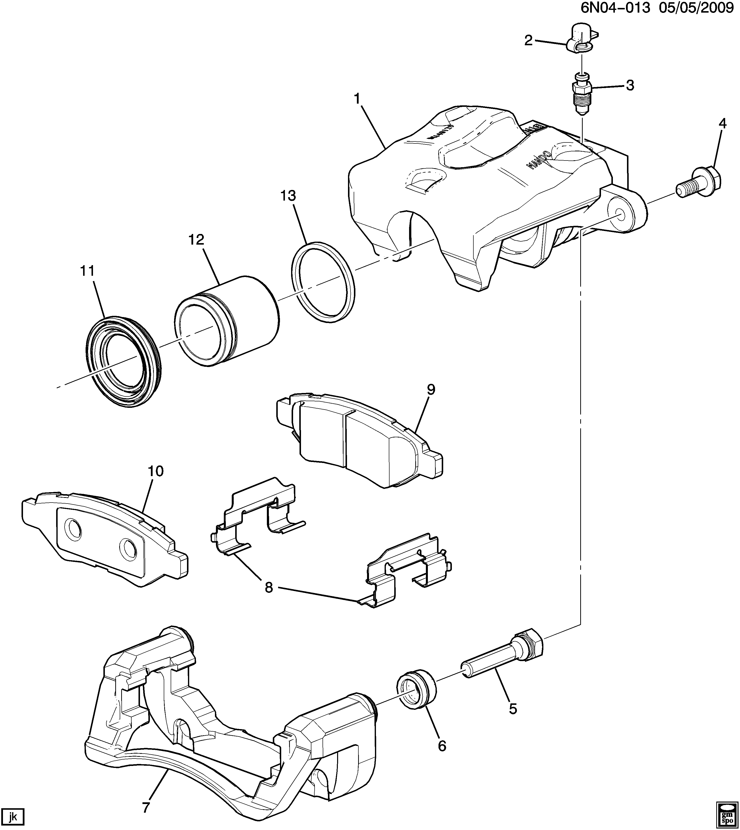 Cadillac 20962994 - Тормозные колодки, дисковые, комплект autospares.lv