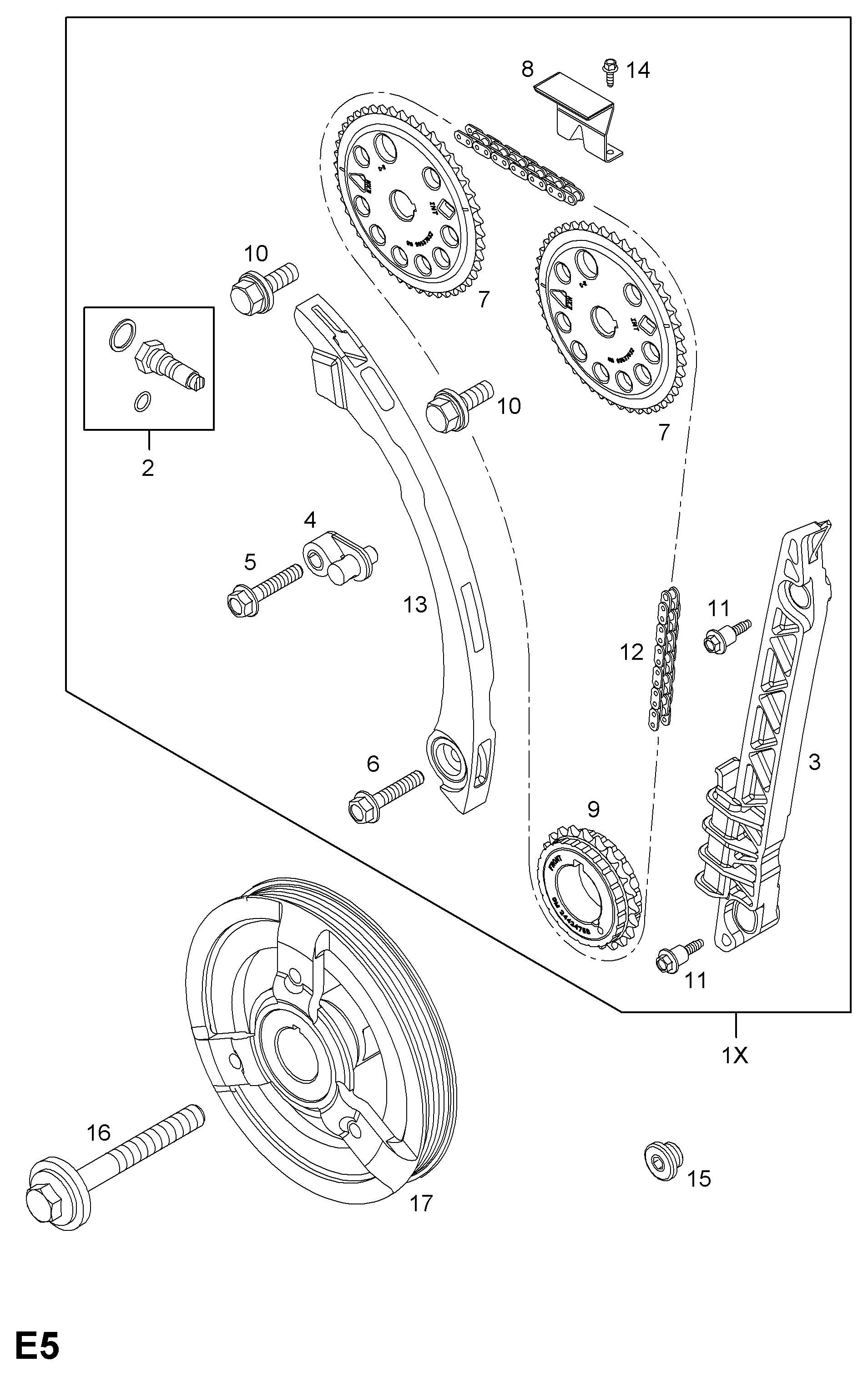 Opel 56 36 396 - Комплект цепи привода распредвала autospares.lv