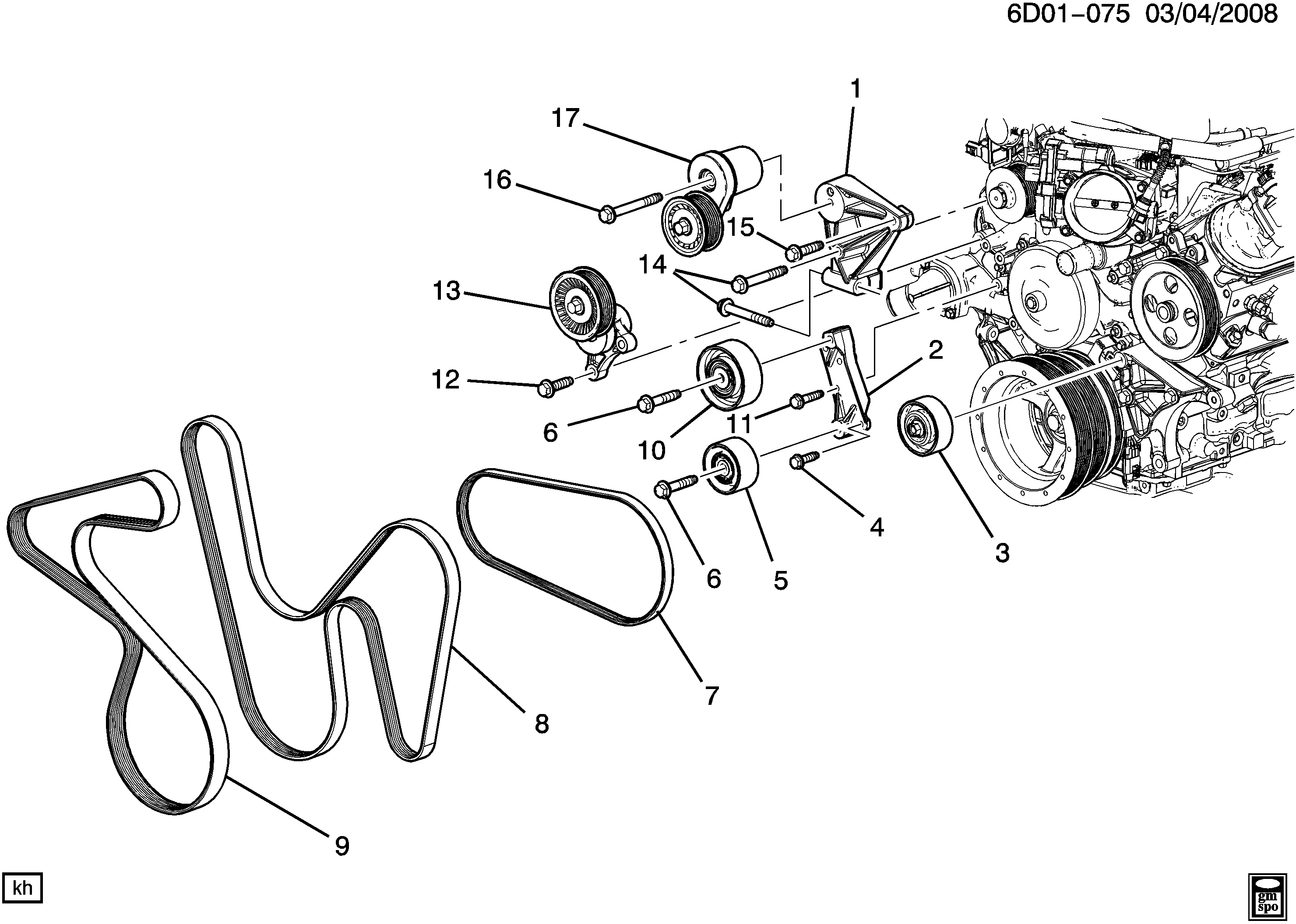 Cadillac 12628027 - Поликлиновой ремень autospares.lv