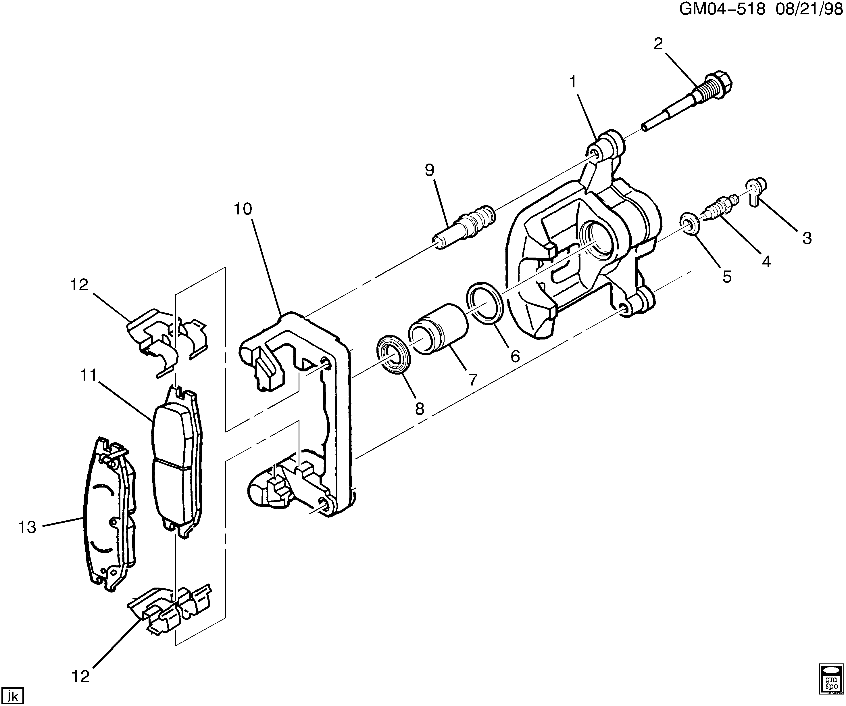 Oldsmobile 19152685 - Тормозные колодки, дисковые, комплект autospares.lv