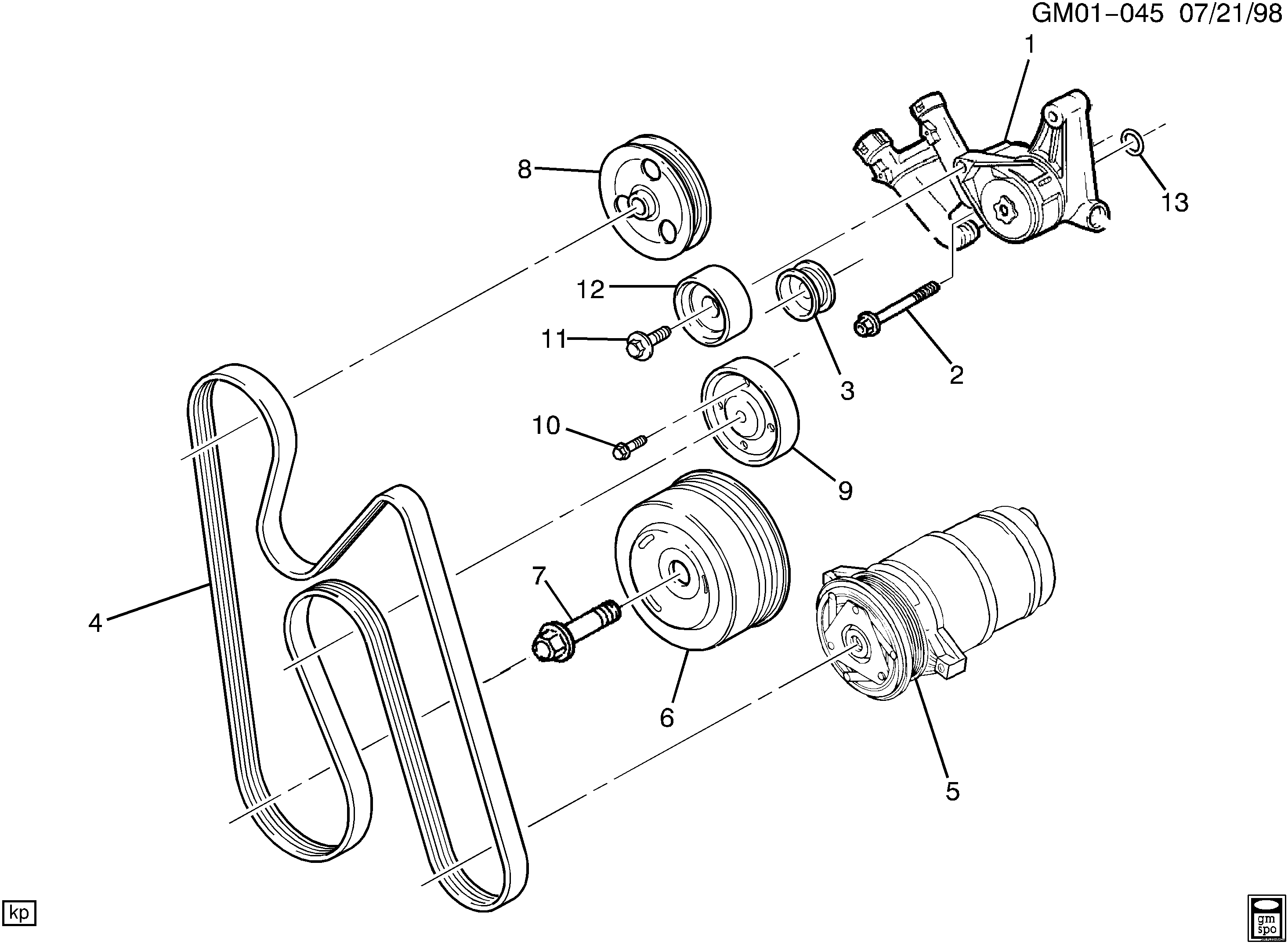 Chevrolet 19244953 - BELT,W/PMP & A/C CMPR & GEN & P/S PUMP autospares.lv