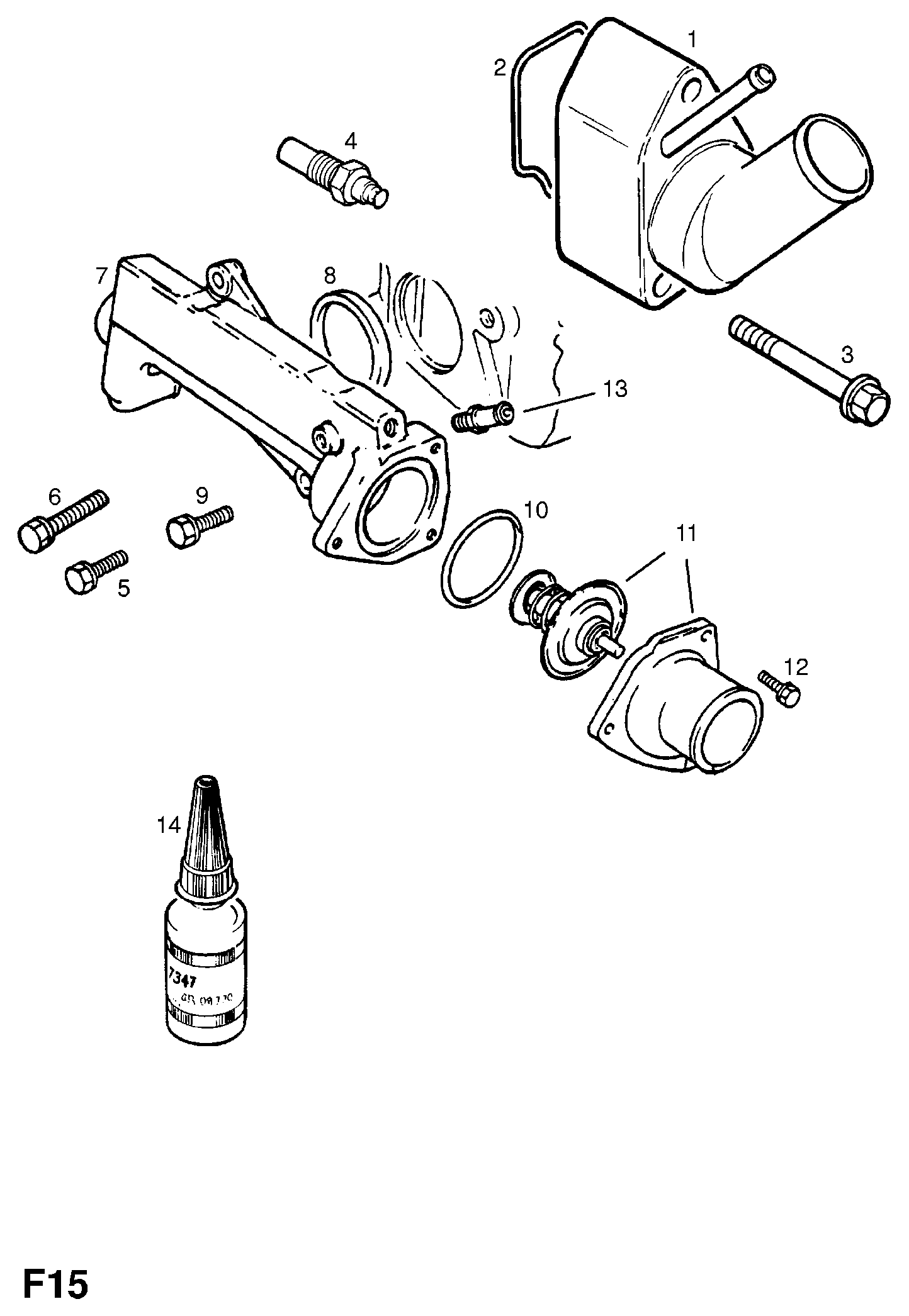 Opel 13 38 079 - Термостат охлаждающей жидкости / корпус autospares.lv