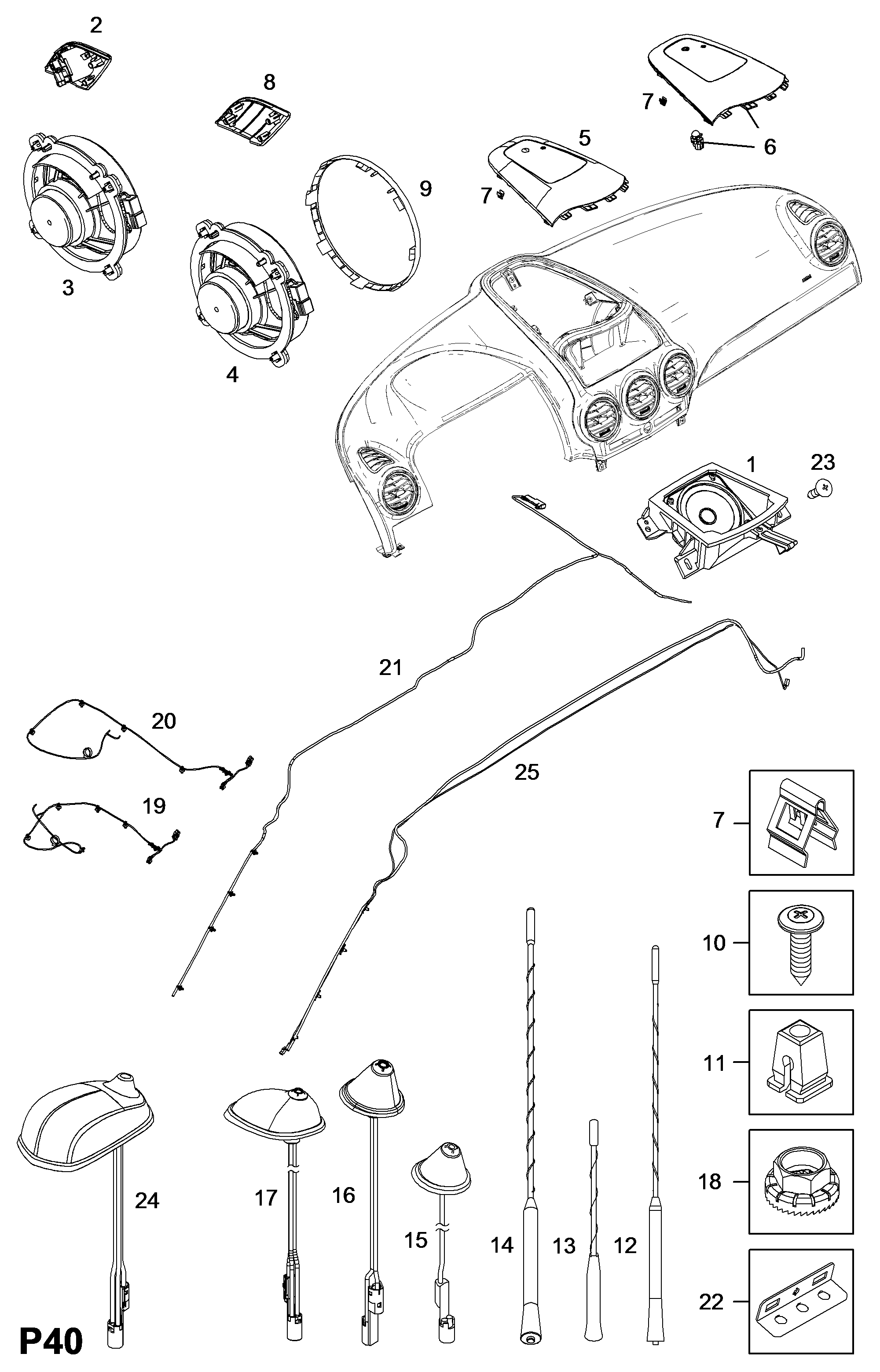 Opel 17 88 883 - Антенна autospares.lv