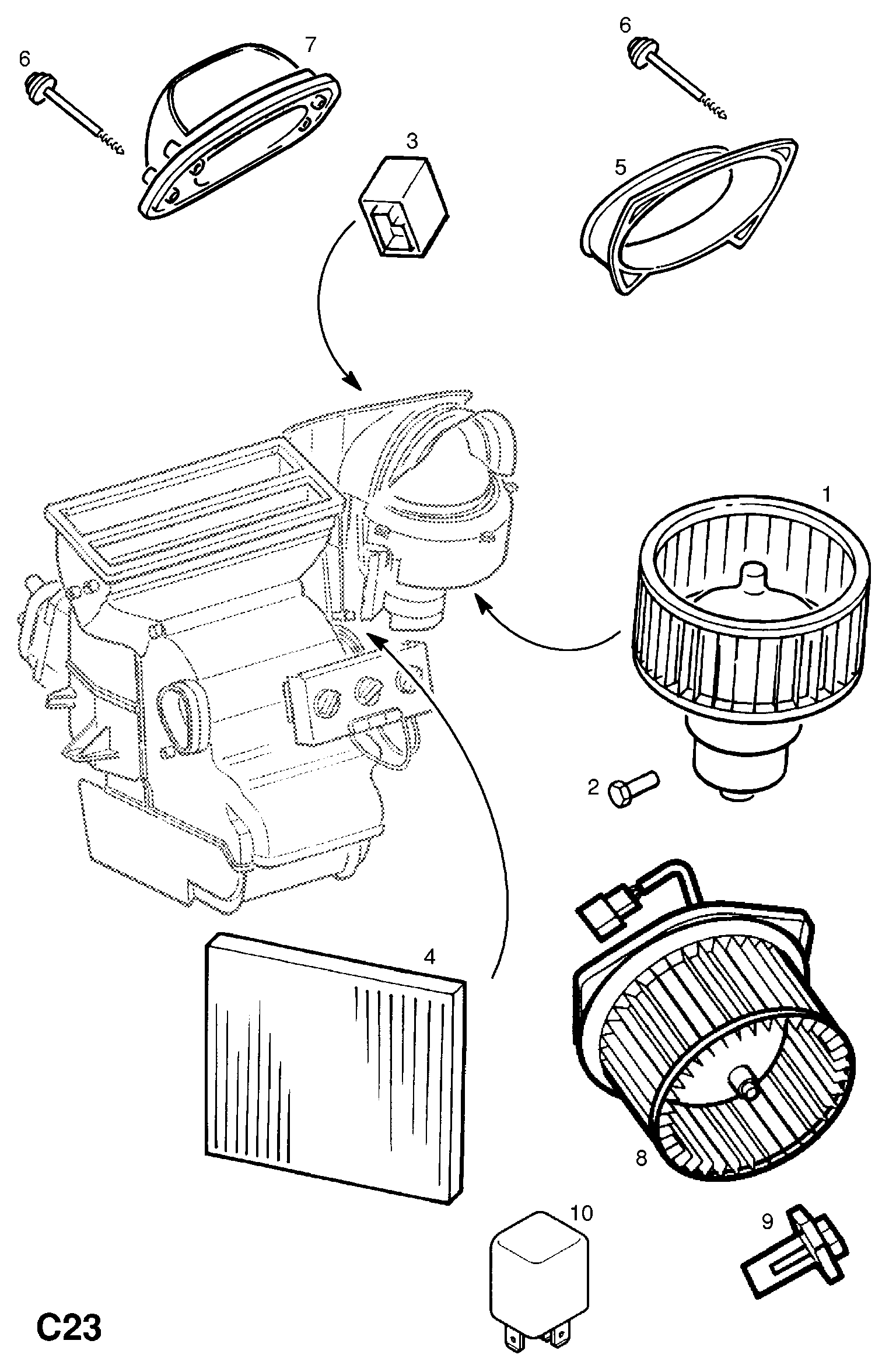 Vauxhall 18 45 063 - Вентилятор салона autospares.lv