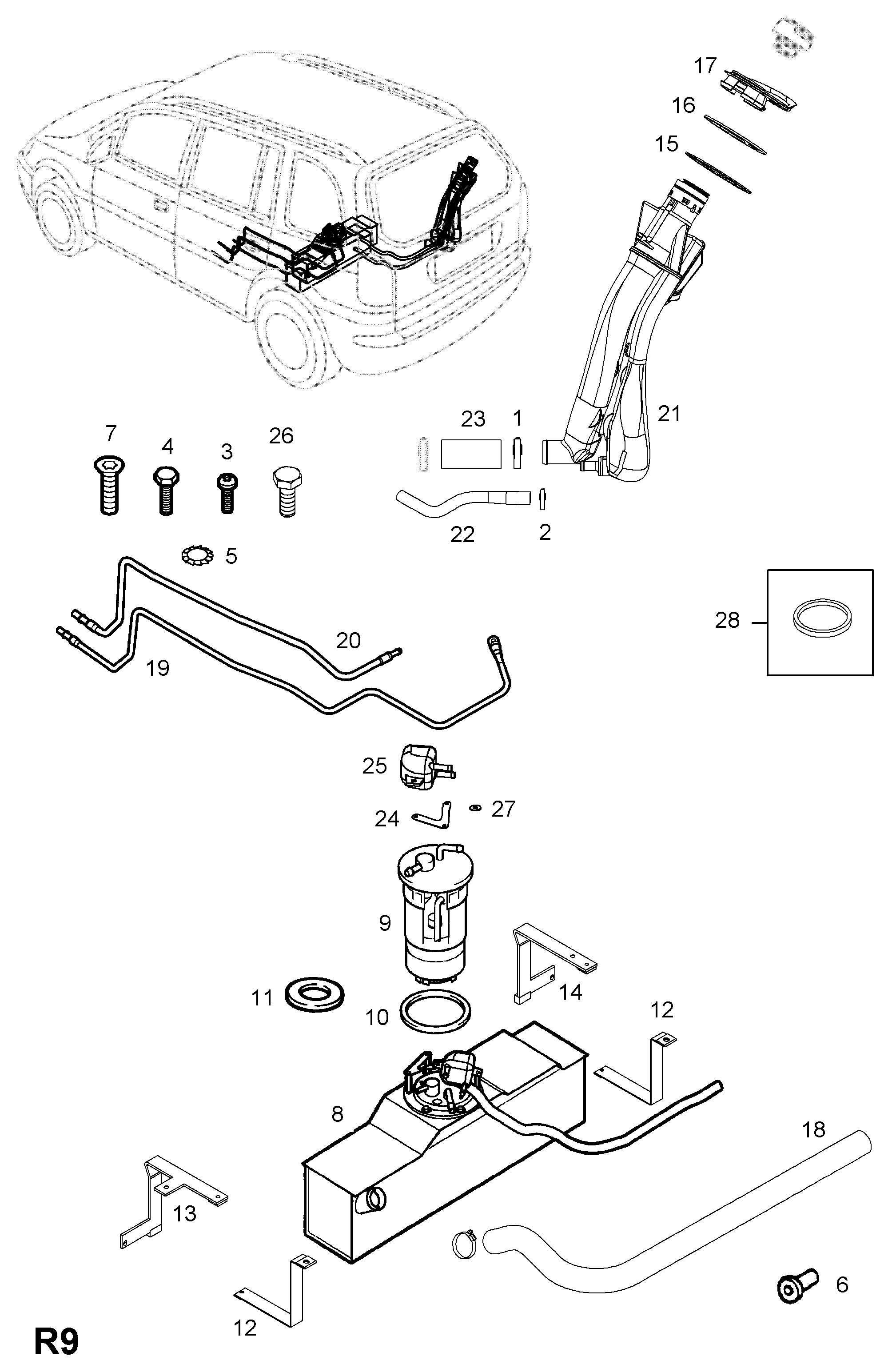 Vauxhall 4700684 - Топливный насос autospares.lv