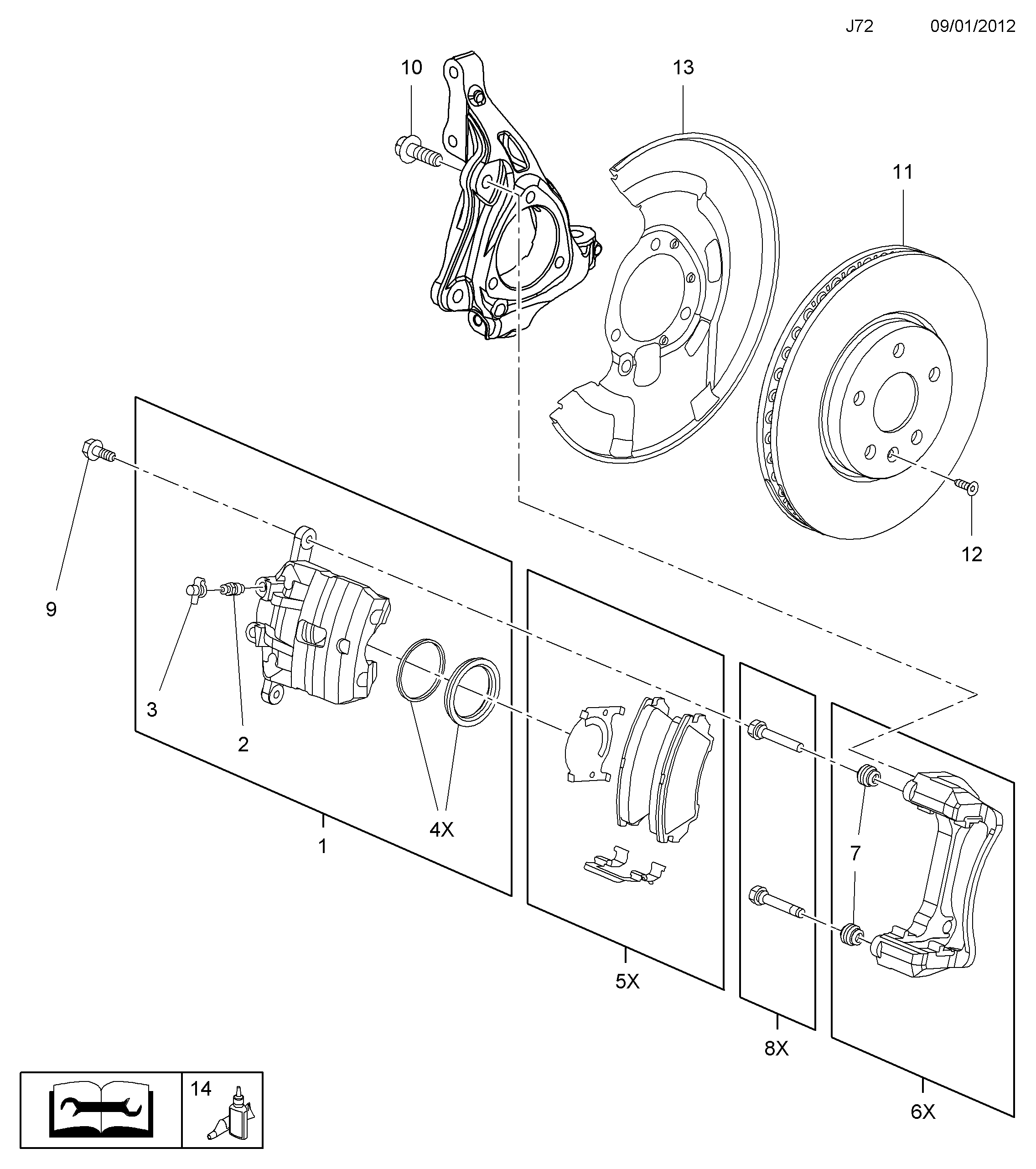 Chevrolet 1605232 - Тормозные колодки, дисковые, комплект autospares.lv