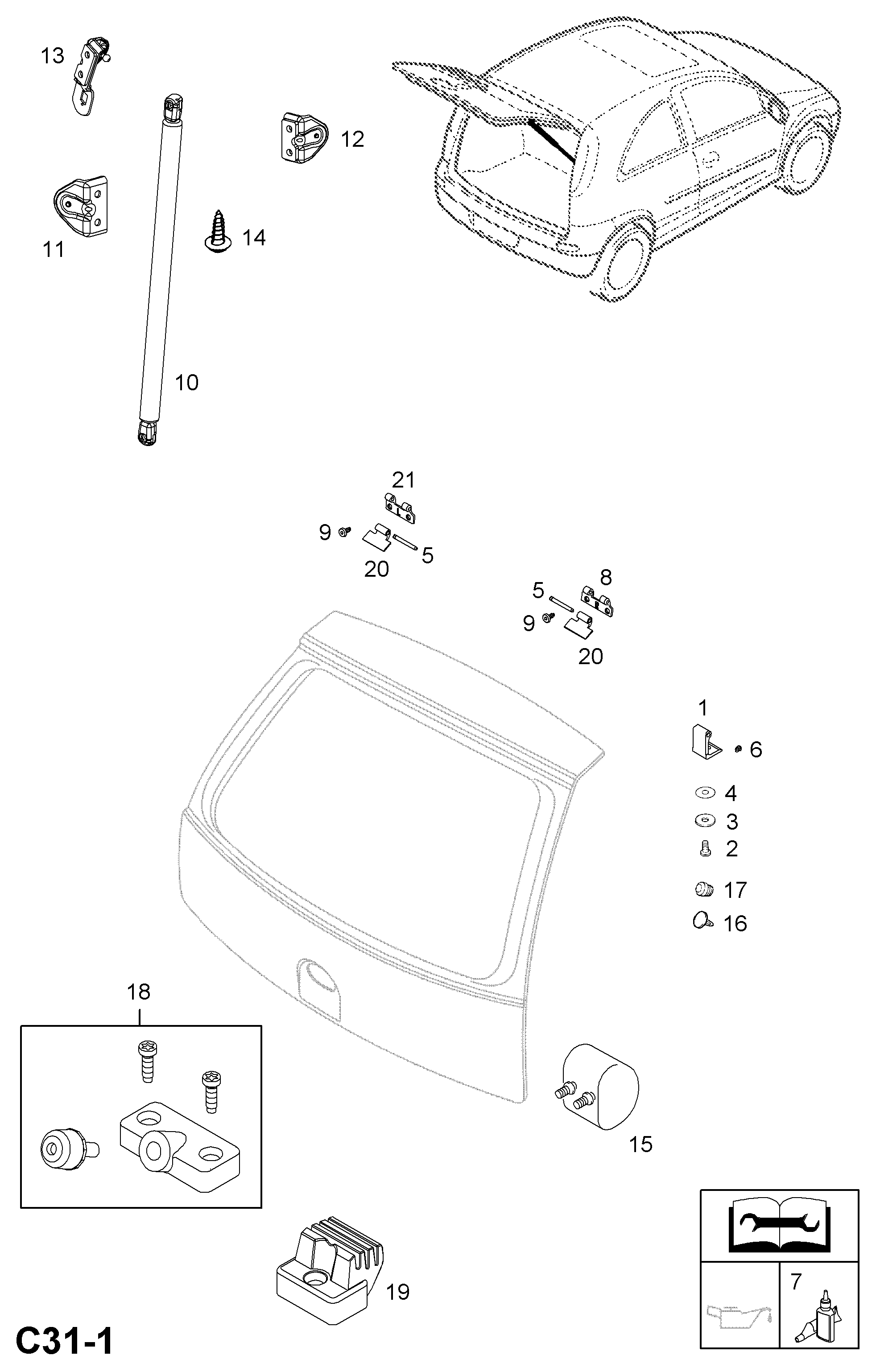 Opel 5132267 - Газовая пружина, упор autospares.lv