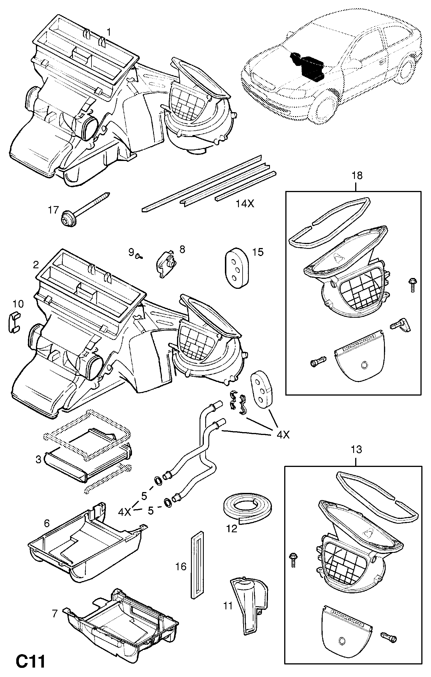 Opel 16 18 134 - Теплообменник, отопление салона autospares.lv