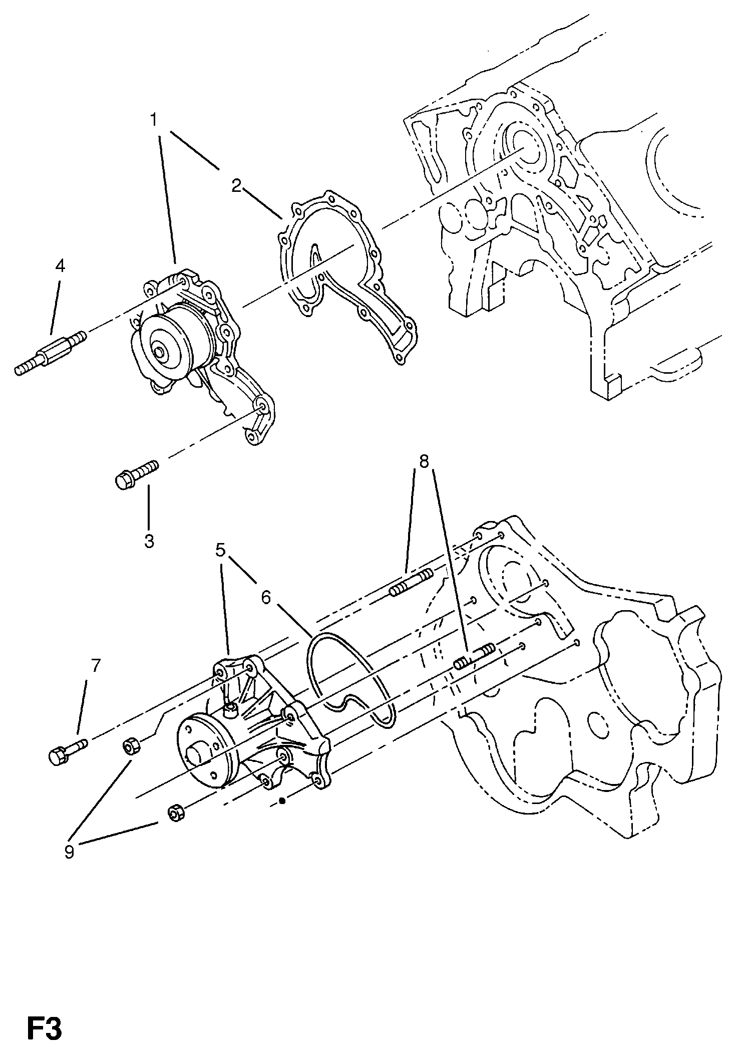 Vauxhall R1160033 - Водяной насос autospares.lv