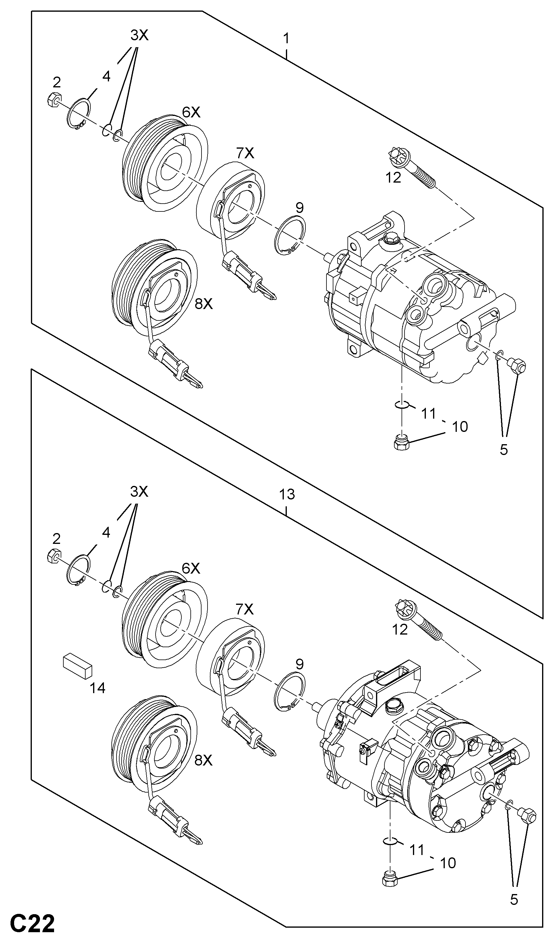 OM 6854007 - Компрессор кондиционера autospares.lv