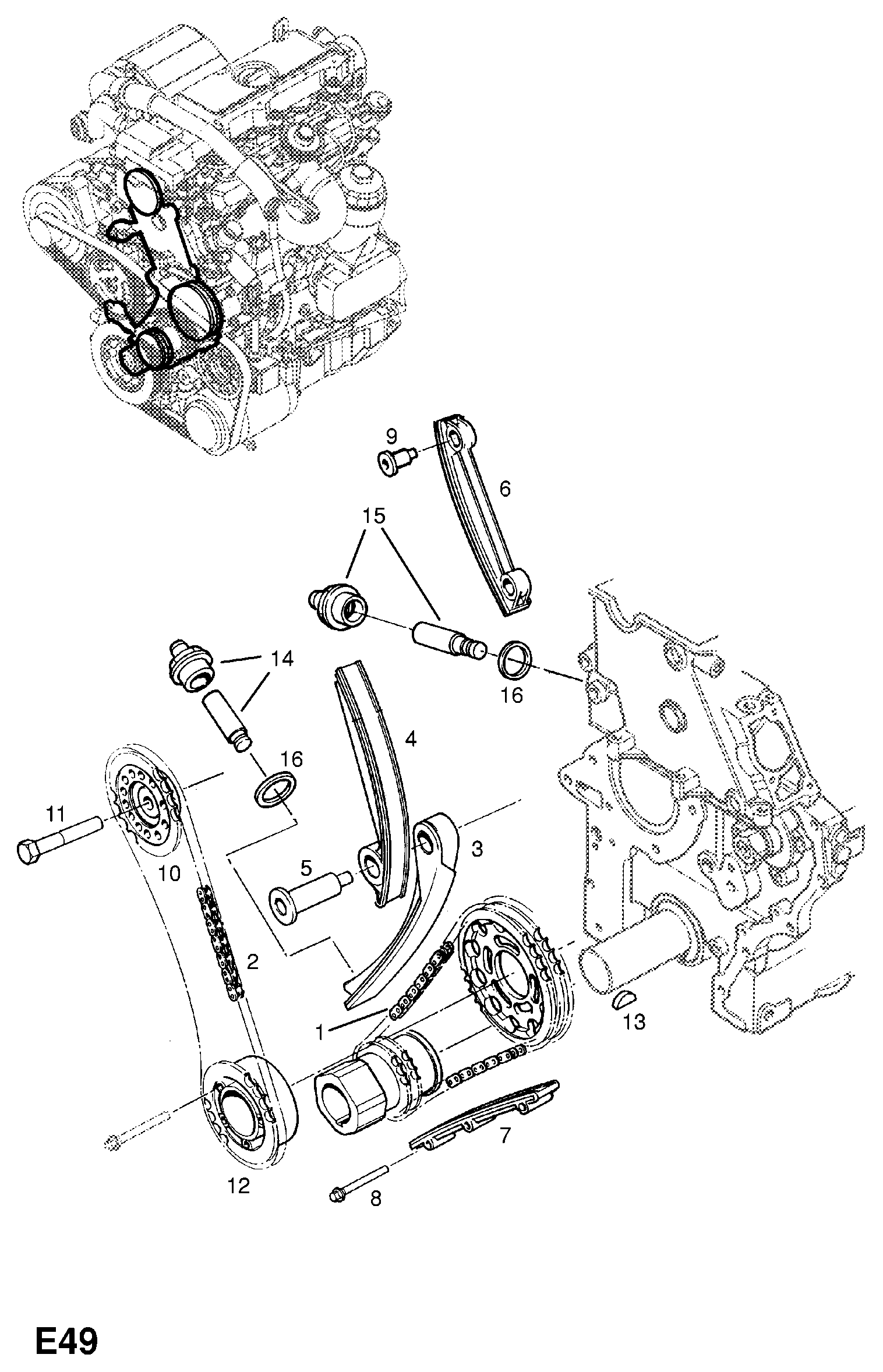 Opel 6 36 432 - Комплект цепи привода распредвала autospares.lv