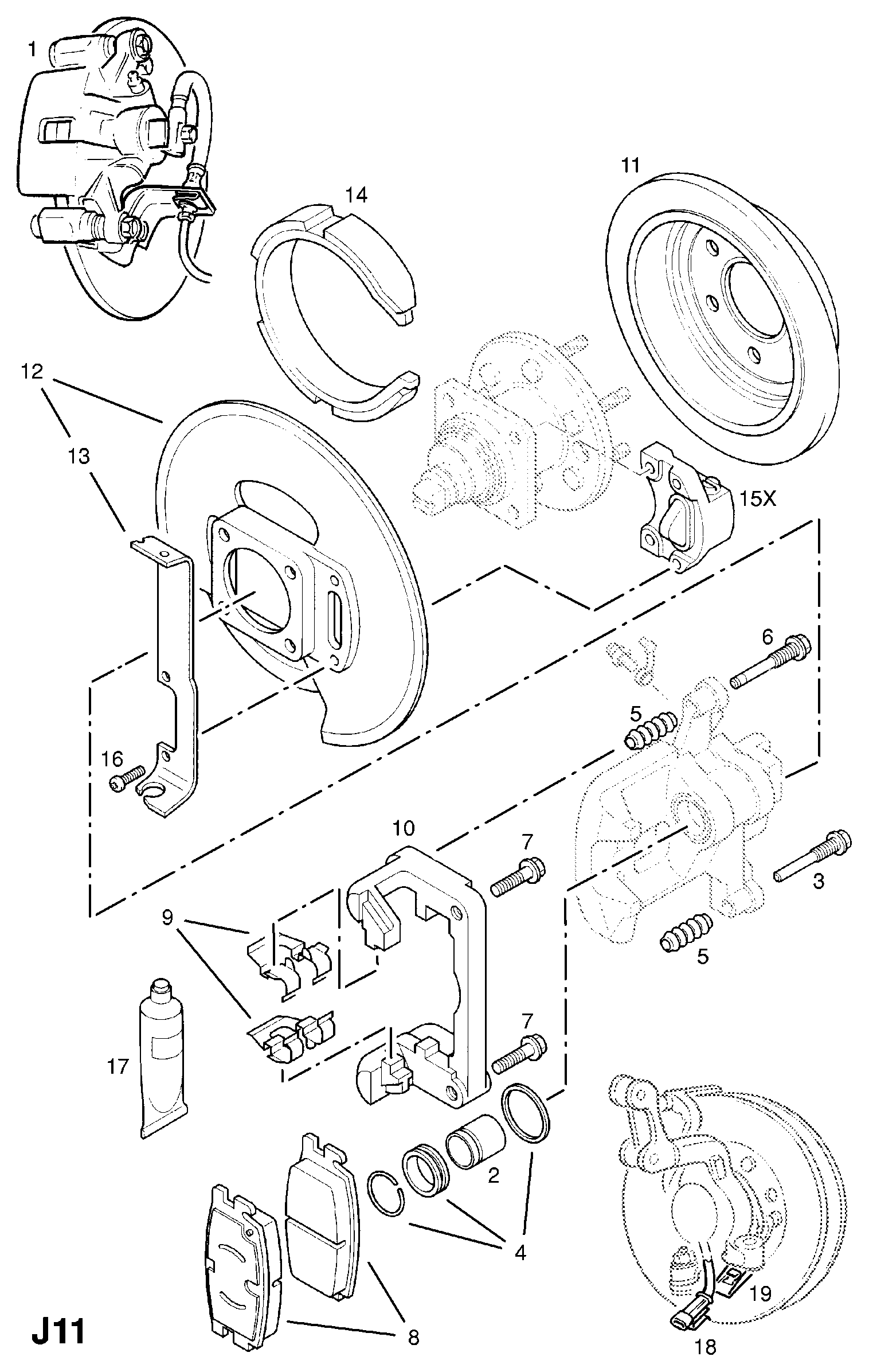 Vauxhall 1605939 - Тормозные колодки, дисковые, комплект autospares.lv