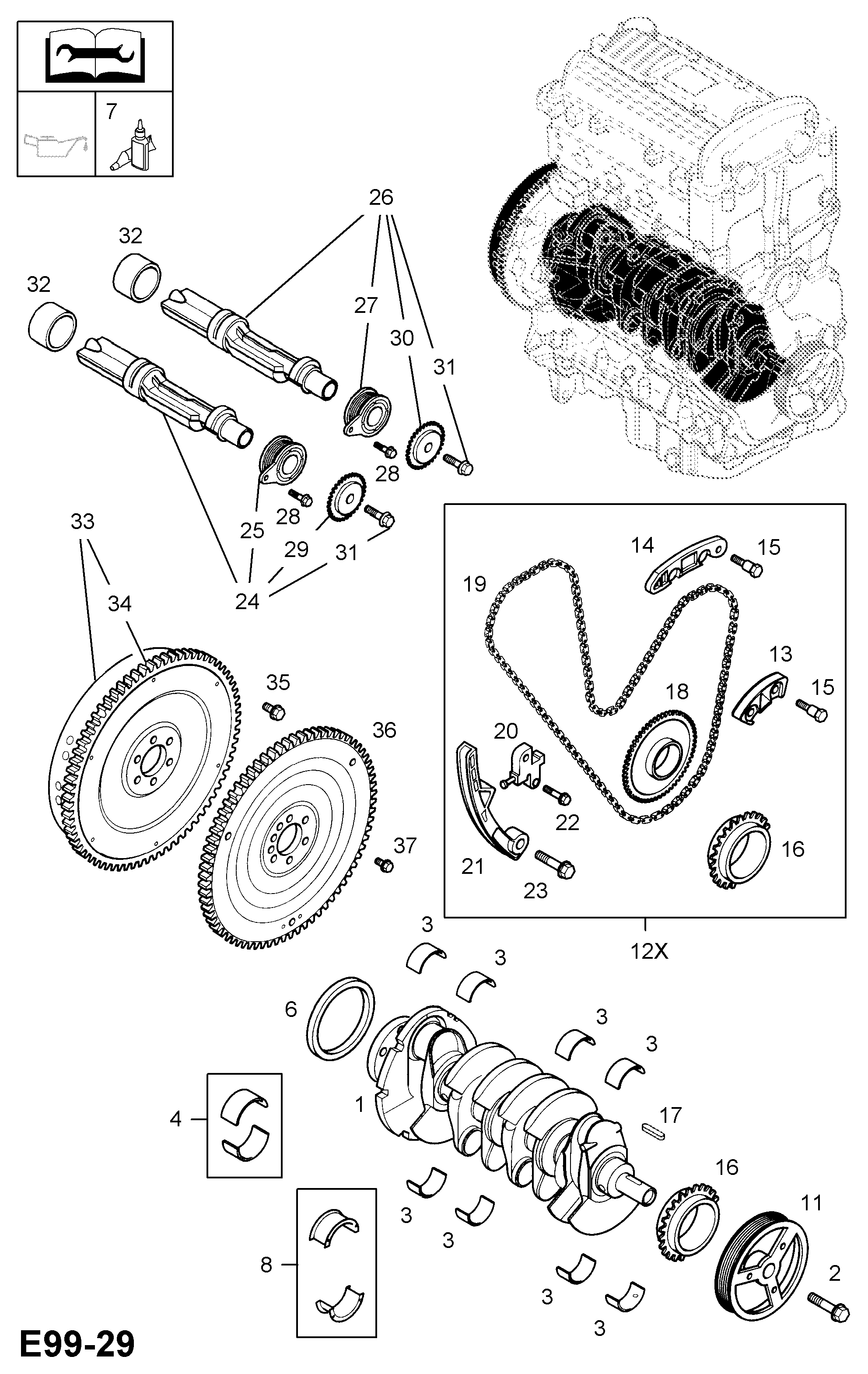 Opel 636 258 - Цепь привода распредвала autospares.lv