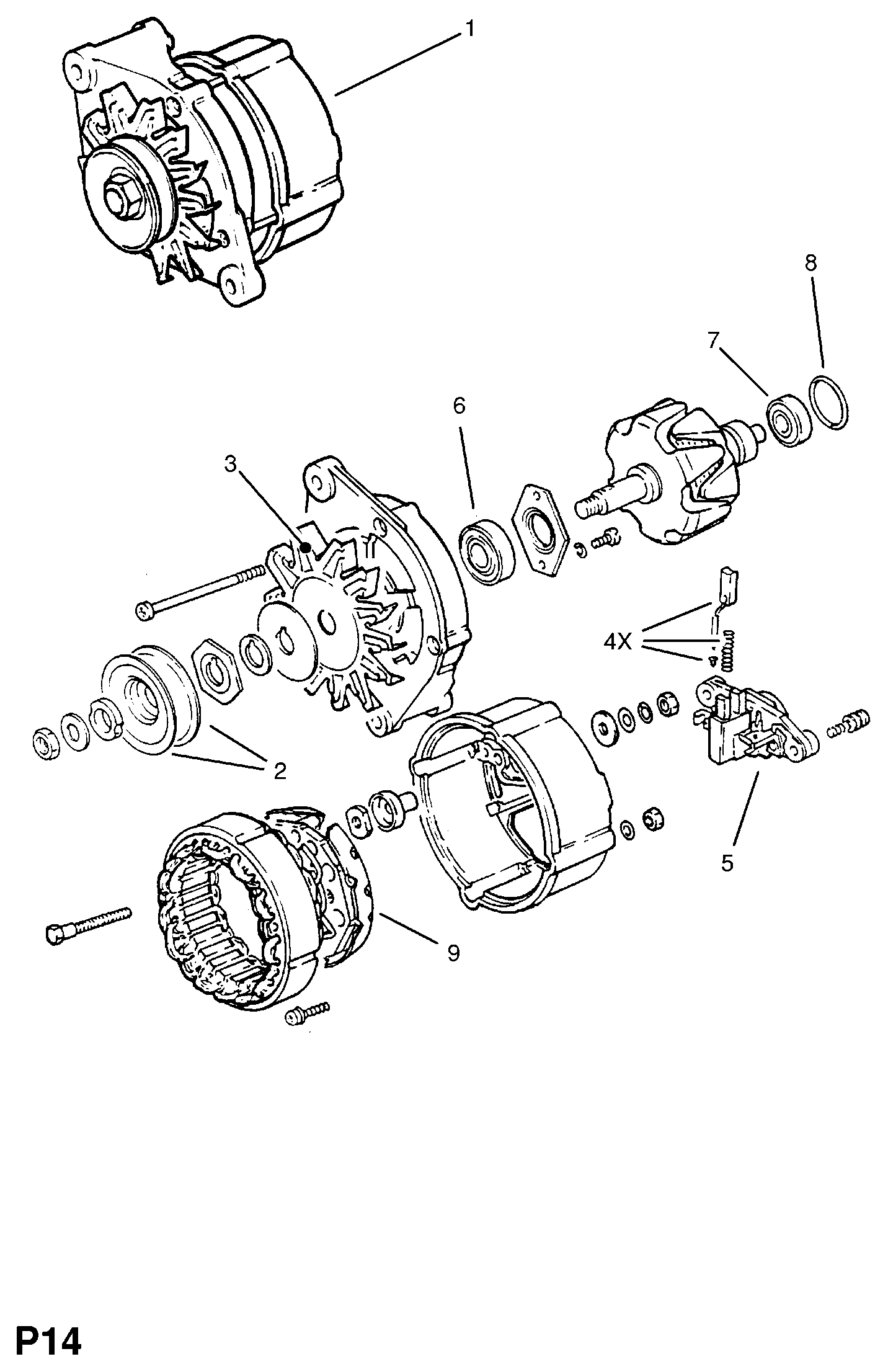 Opel 12 04 252 - Регулятор напряжения, генератор autospares.lv