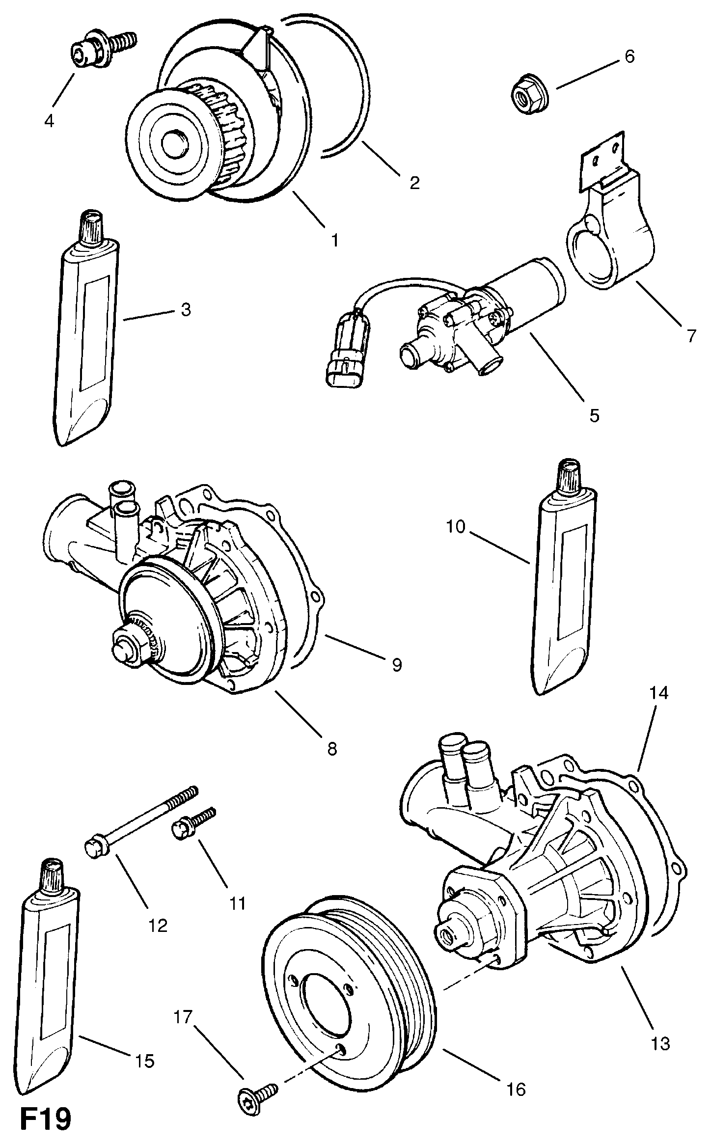 DAEWOO 1334008 - Водяной насос autospares.lv