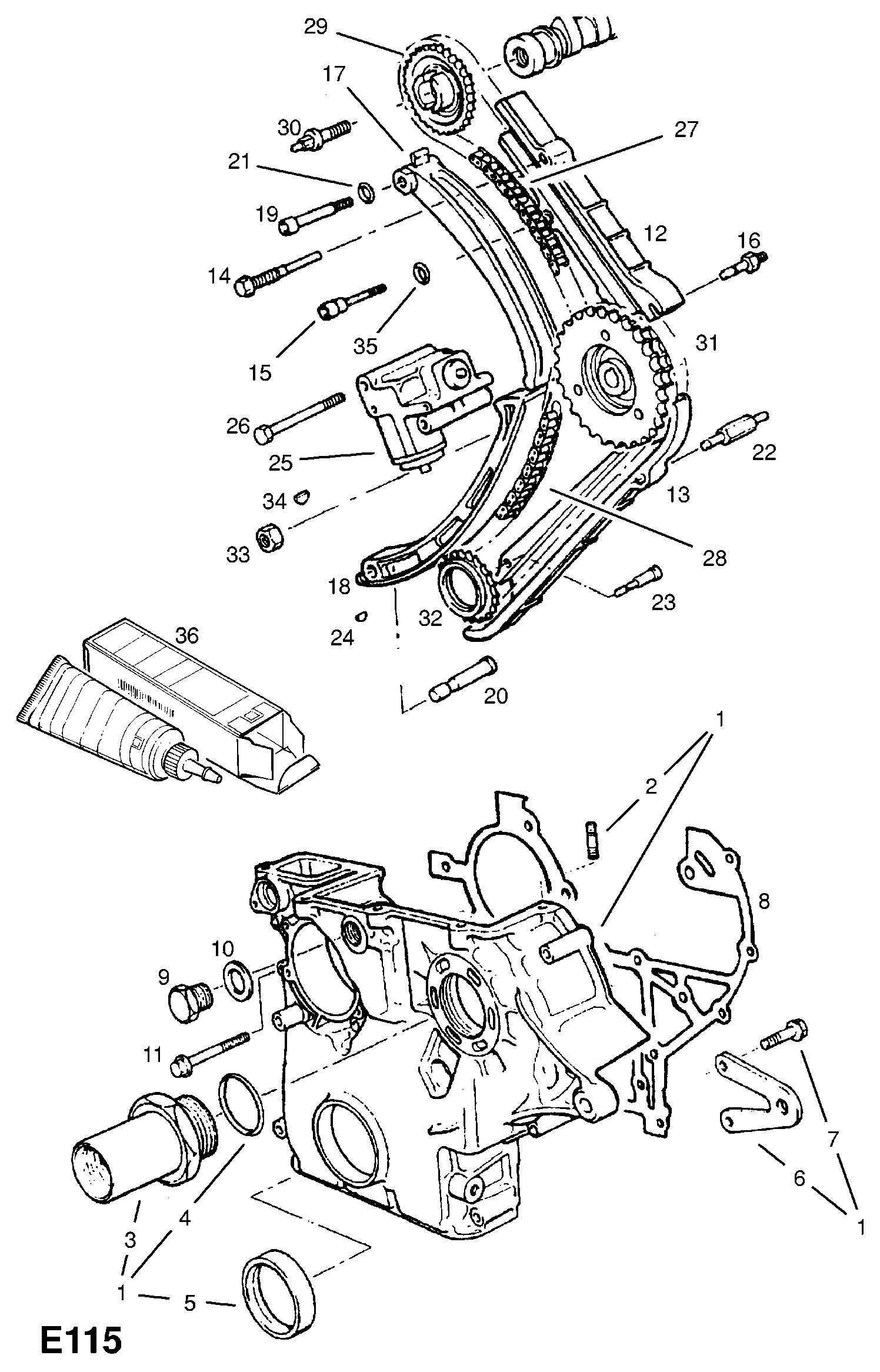 Opel 6 36 387 - Цепь привода распредвала autospares.lv