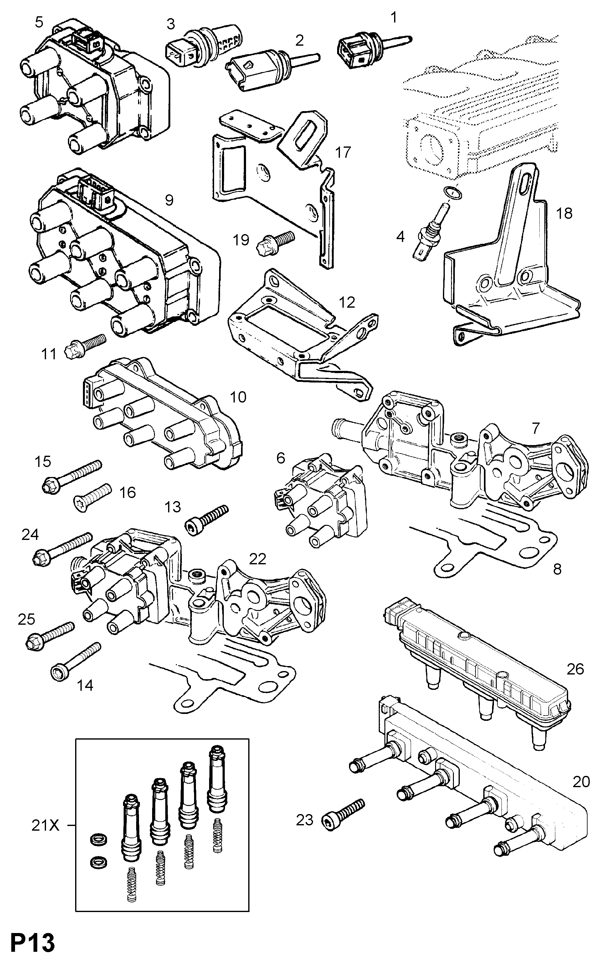 Opel 20 05 110 - Комплект цепи привода распредвала autospares.lv