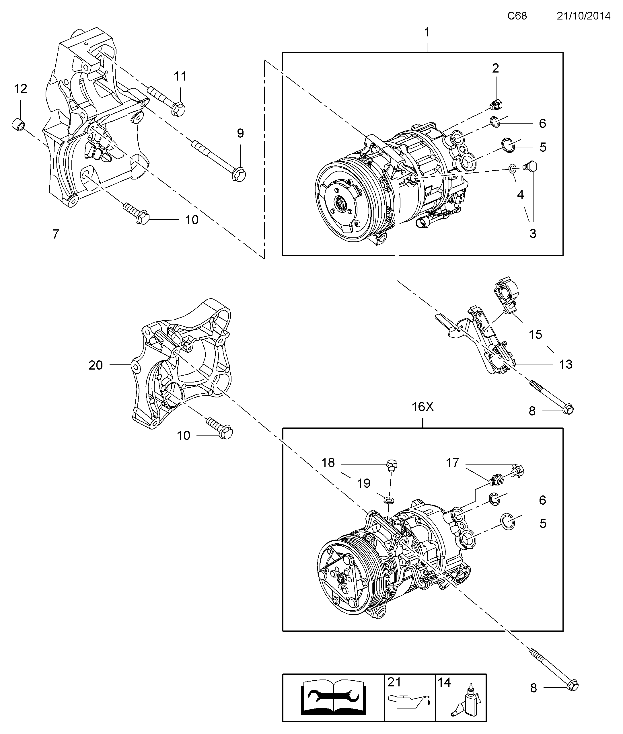 SAAB 1618466 - Компрессор кондиционера autospares.lv