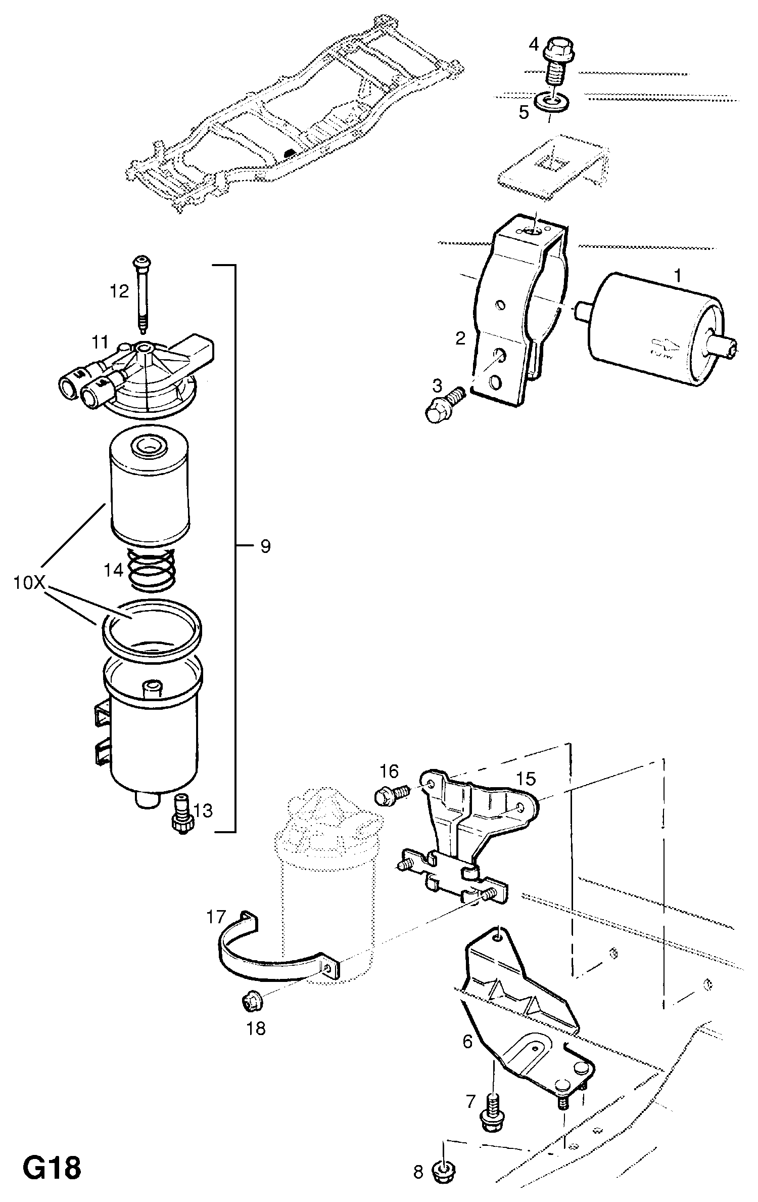 Vauxhall 818531 - Топливный фильтр autospares.lv