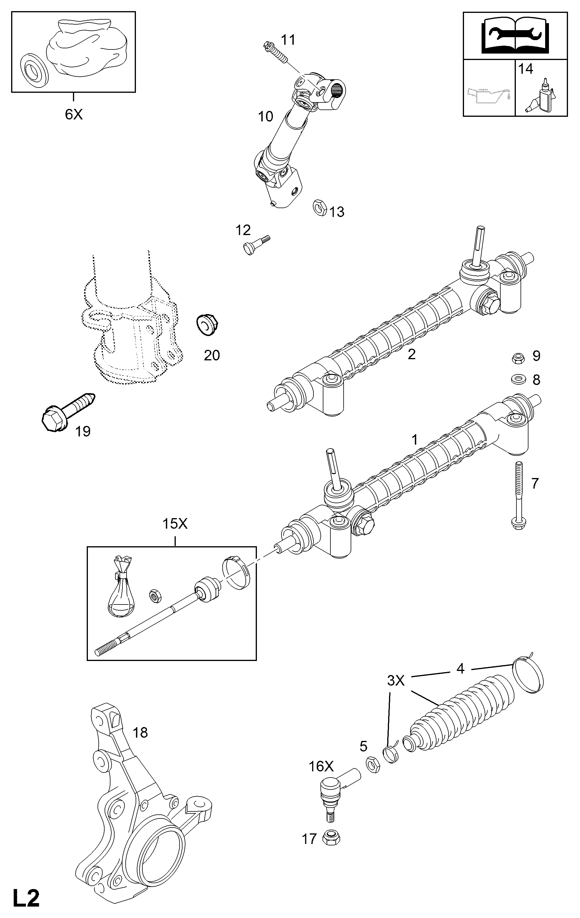 OM 900018 - Рулевой механизм, рейка autospares.lv