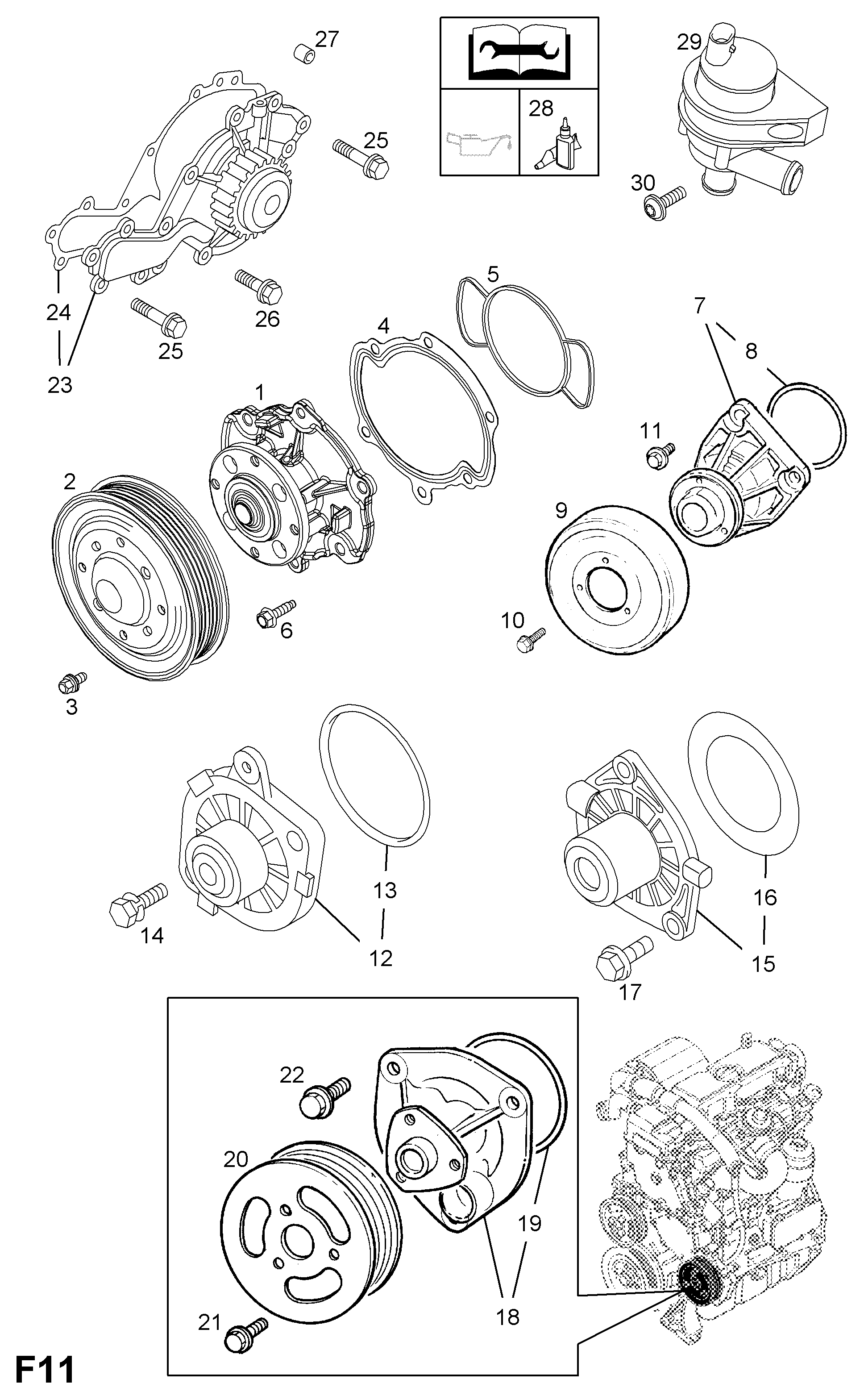 Vauxhall 1334147 - Водяной насос autospares.lv