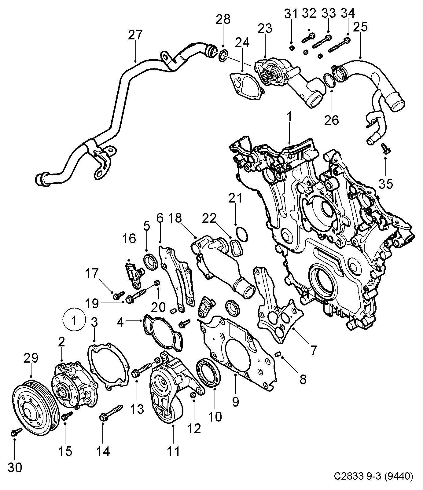 SAAB 12597258 - Термостат охлаждающей жидкости / корпус autospares.lv