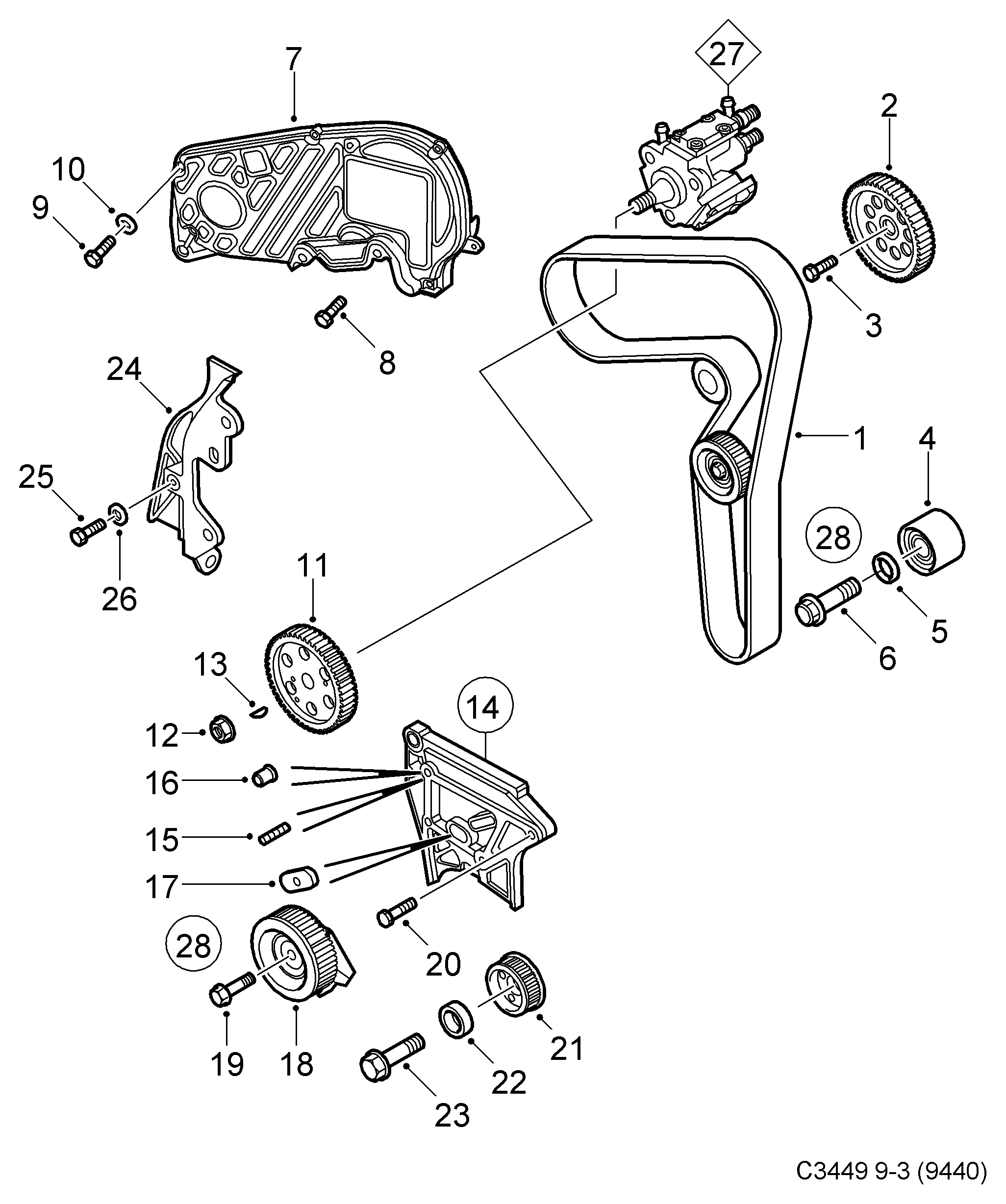 Cadillac 93178812 - Зубчатый ремень ГРМ autospares.lv