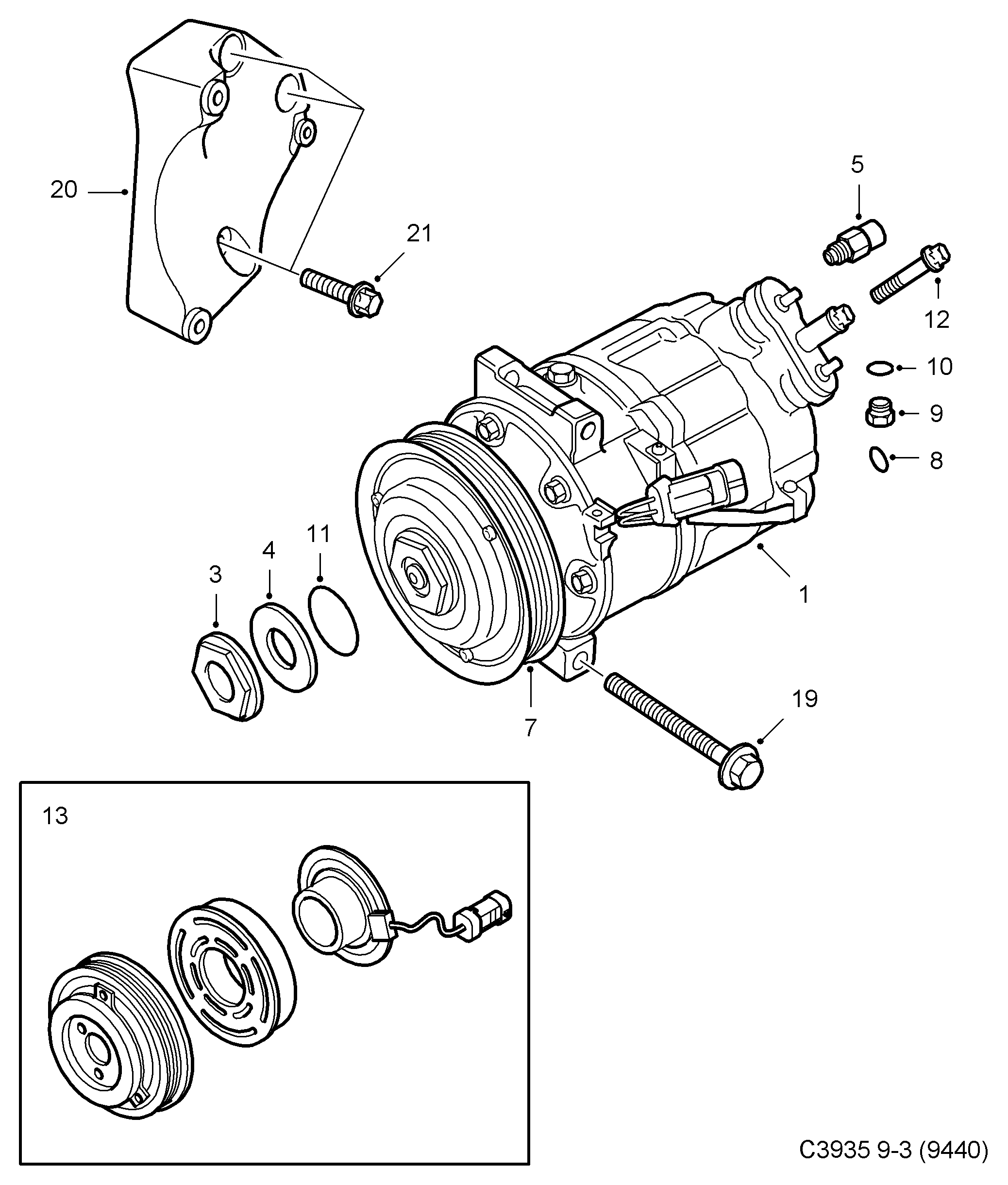 Cadillac 12792669 - Компрессор кондиционера autospares.lv